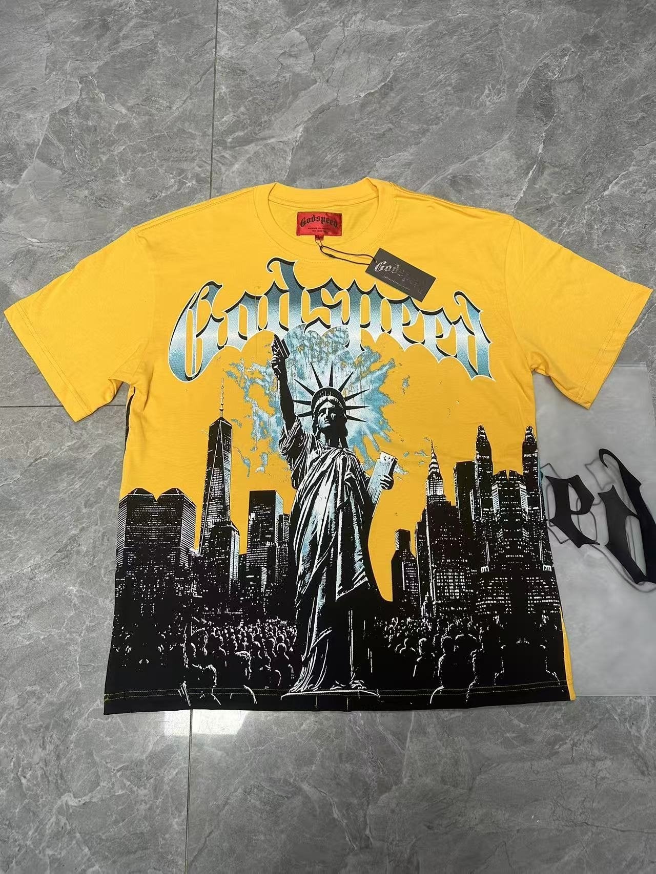 Godspeed Yellow Statue of Liberty Graphic T-Shirt — front