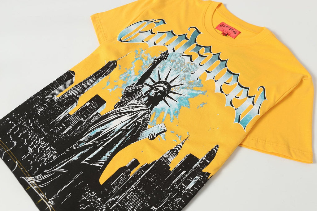 Godspeed Yellow Statue of Liberty Graphic T-Shirt — detail
