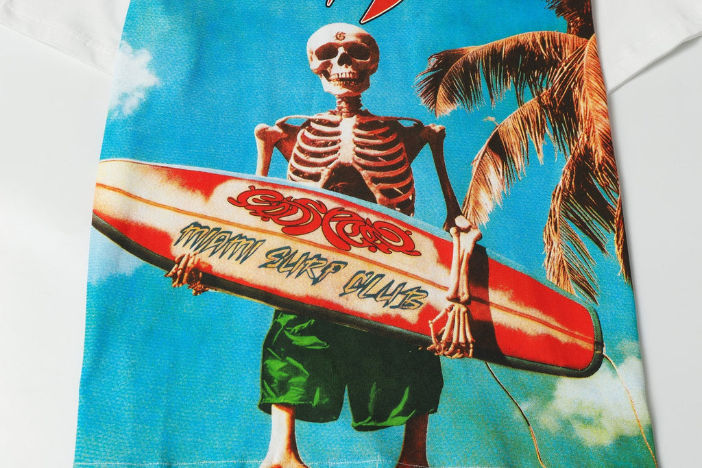 Godspeed Skeleton Surfer Graphic Short-Sleeve T-Shirt — detail