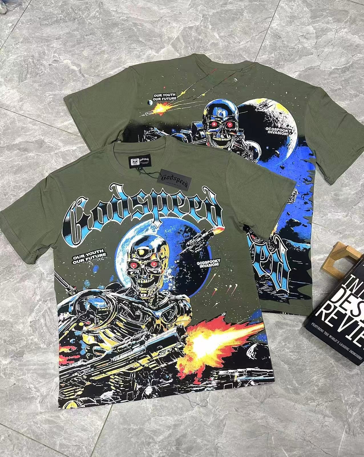 Godspeed Robot Space Graphic T-Shirt — context