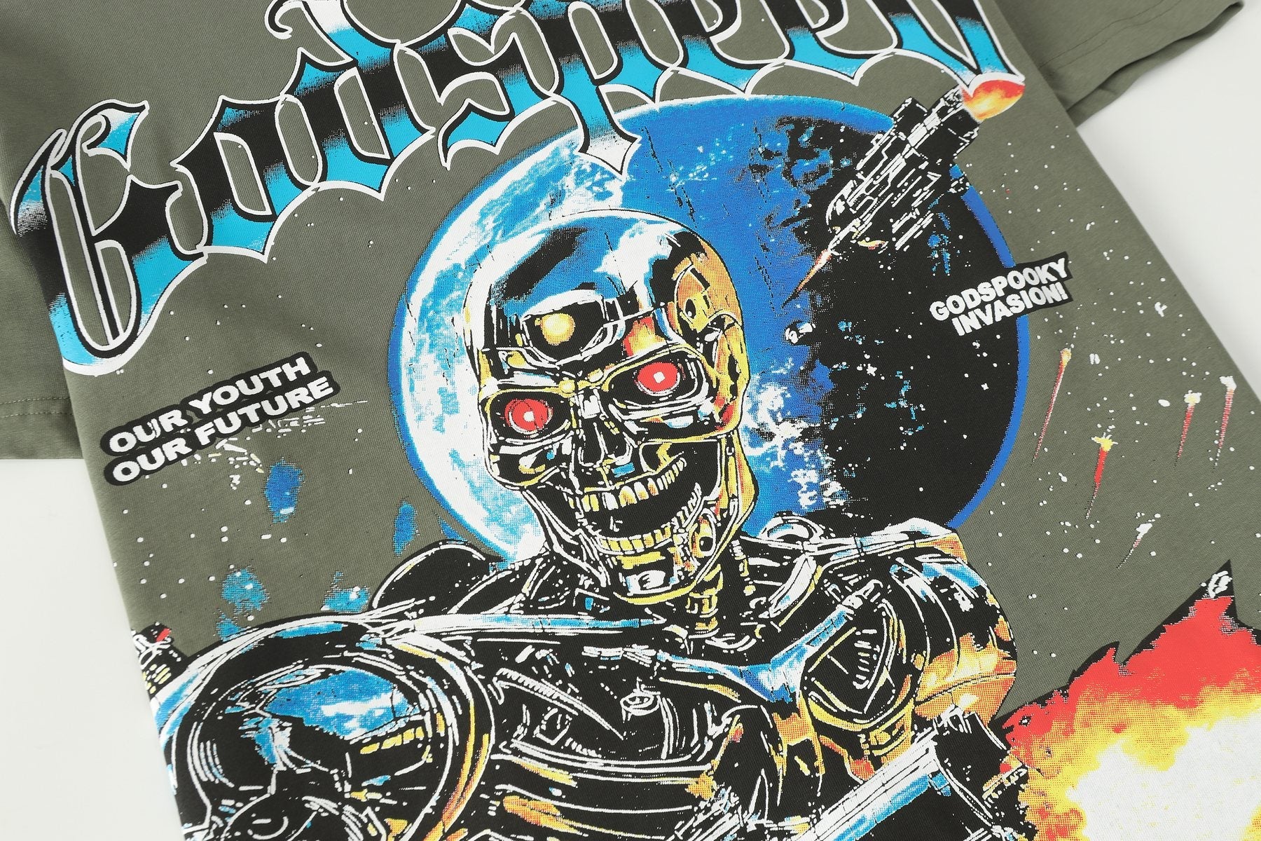 Godspeed Robot Space Graphic T-Shirt — detail