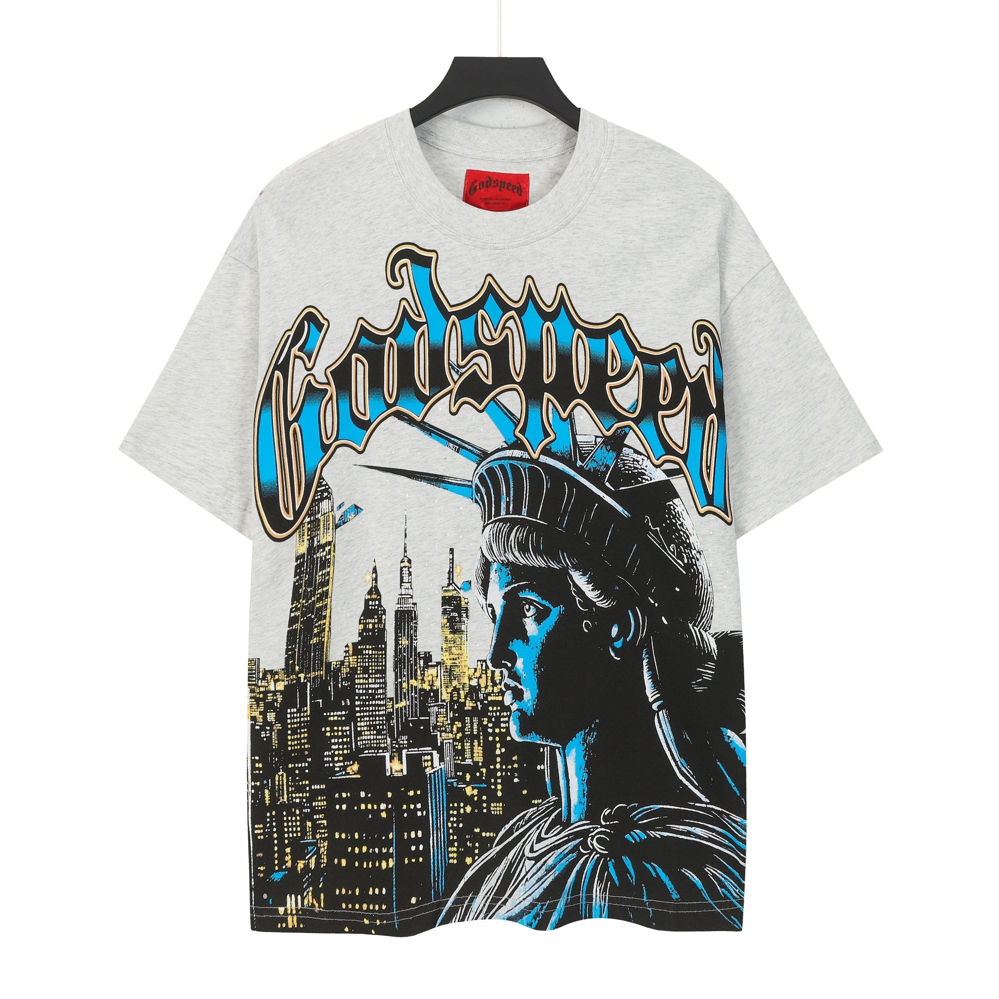 Godspeed Statue of Liberty City Graphic T-Shirt — hero