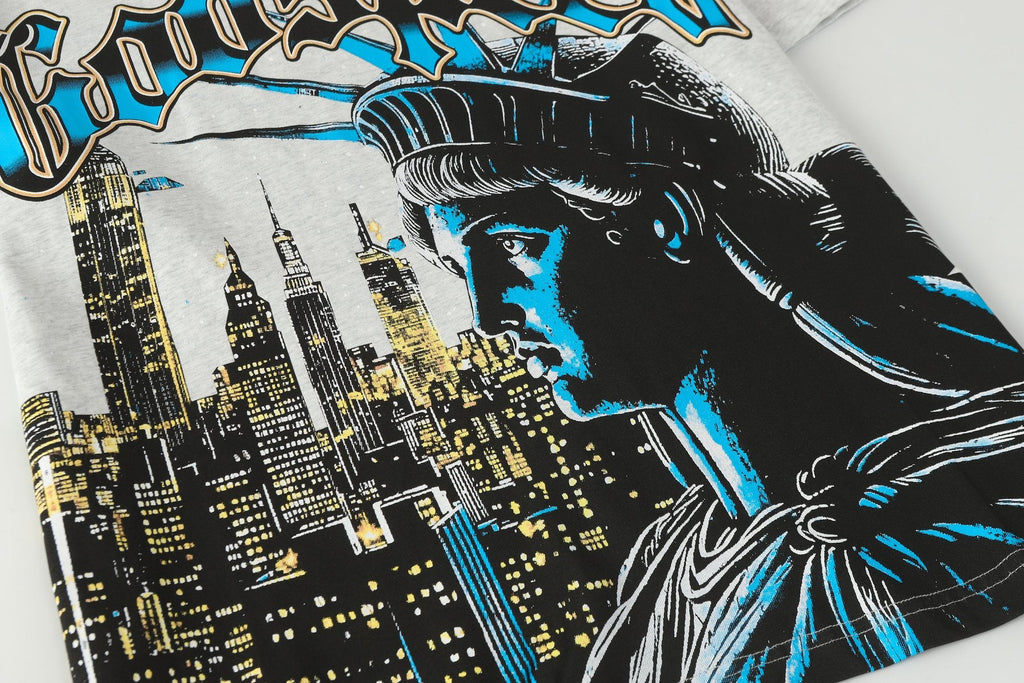 Godspeed Statue of Liberty City Graphic T-Shirt — detail