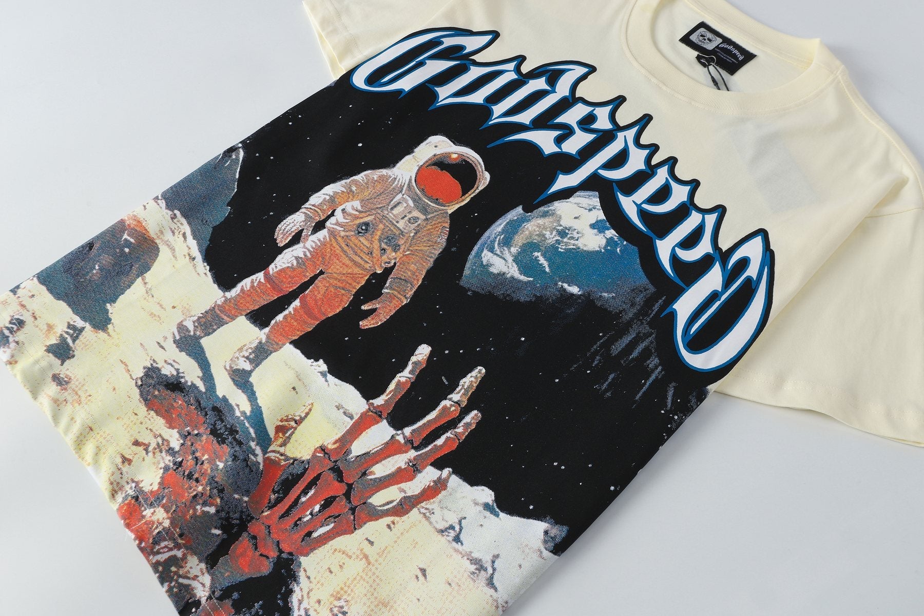 Godspeed Cream Astronaut Graphic Short-Sleeve T-Shirt — detail