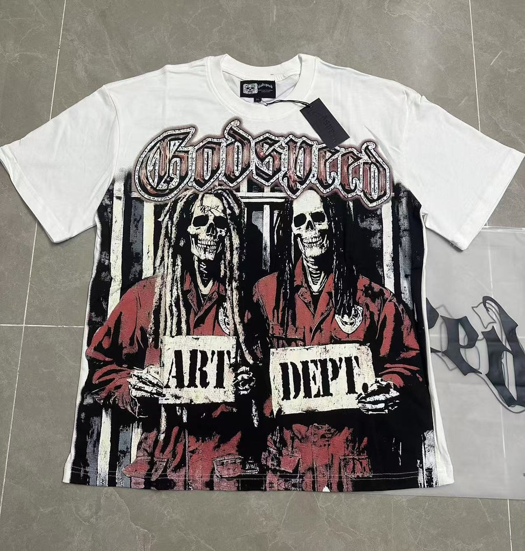 Godspeed Art Dept Skull Graphic T-Shirt — front