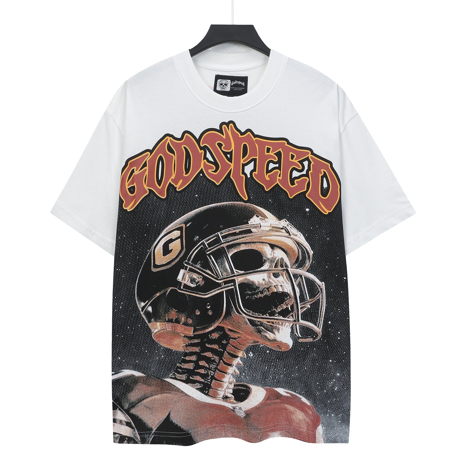 Godspeed Football Skeleton Graphic Short-Sleeve T-Shirt — front