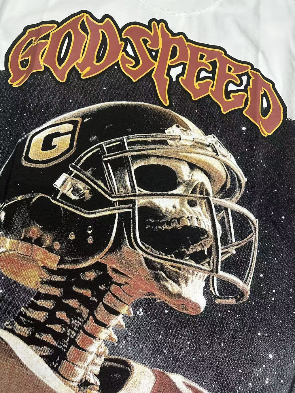 Godspeed Football Skeleton Graphic Short-Sleeve T-Shirt — detail