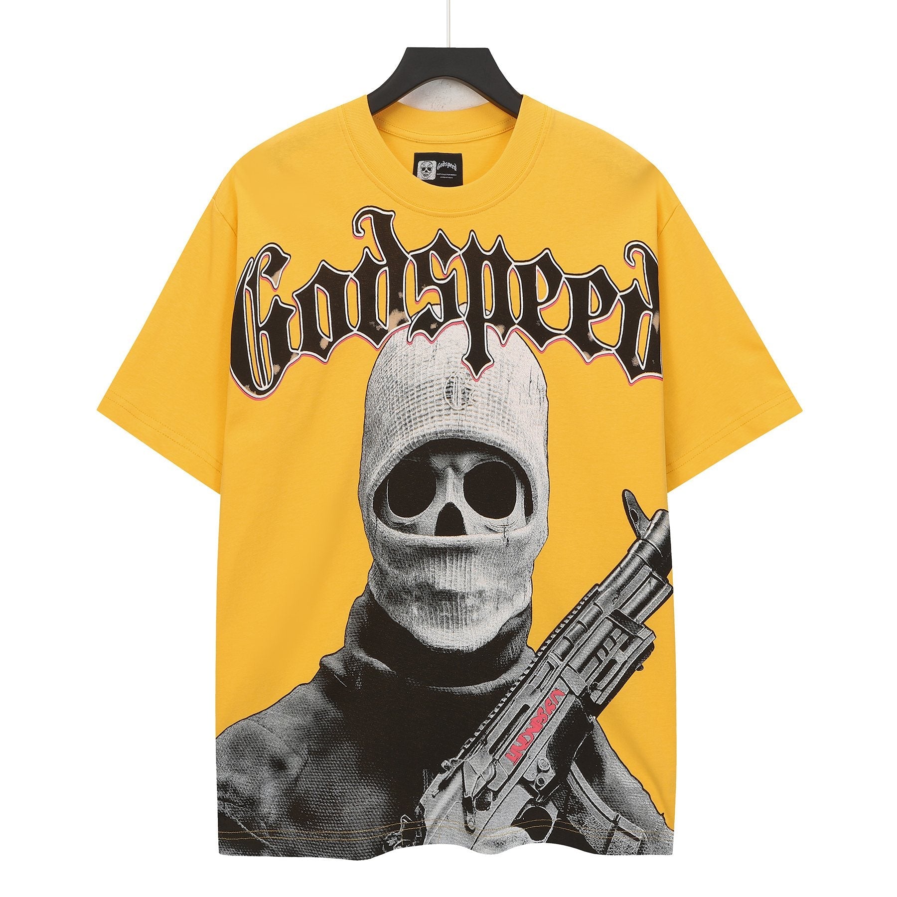 Godspeed Yellow Masked Figure Graphic T-Shirt — hero