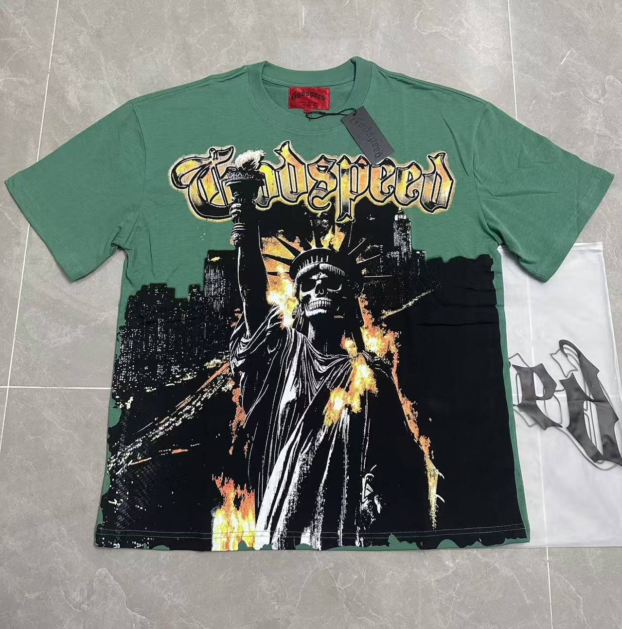 Godspeed Statue of Liberty Graphic T-Shirt — front
