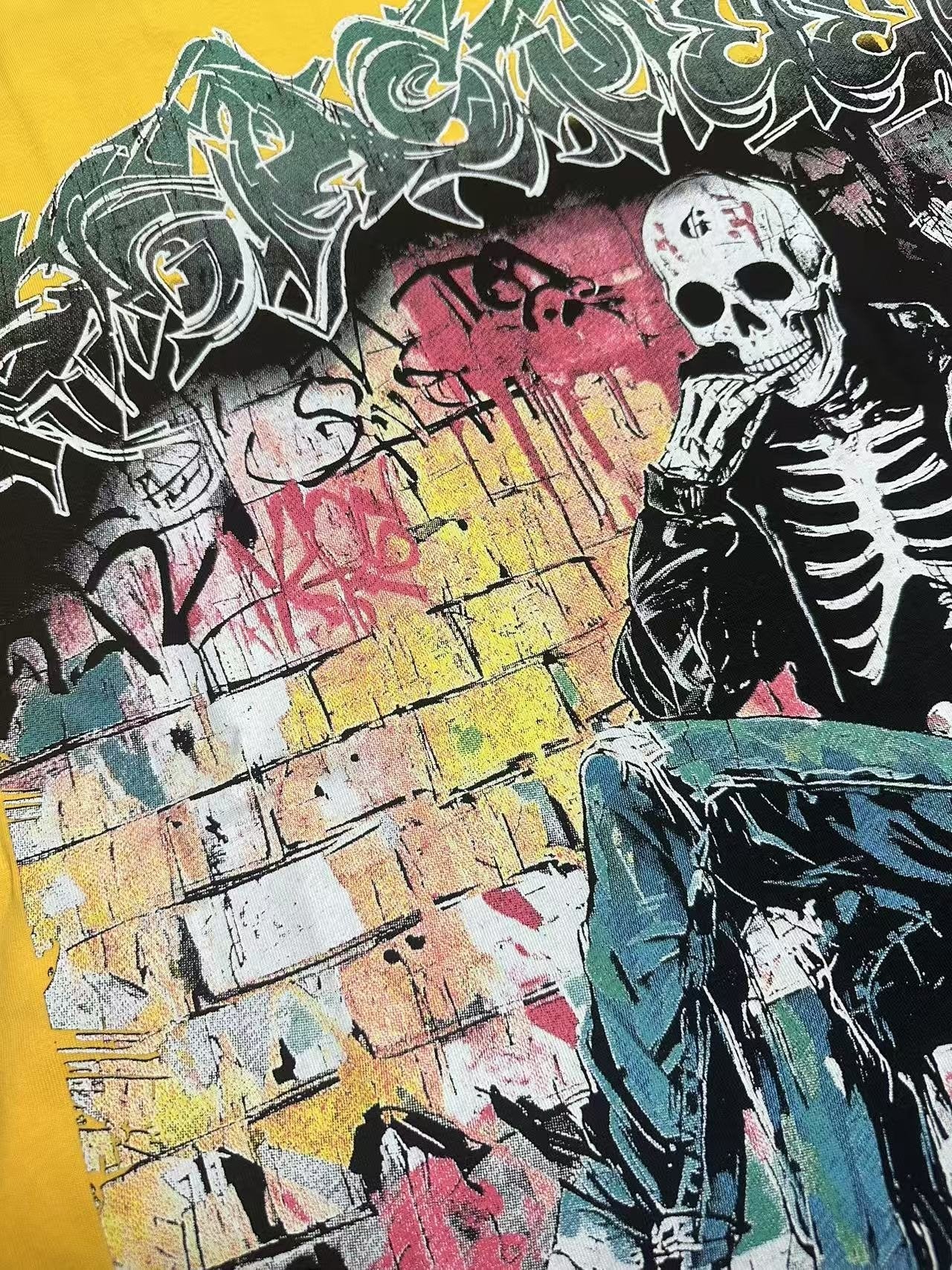 Godspeed Skeleton Graphic T-Shirt — fabric_closeup
