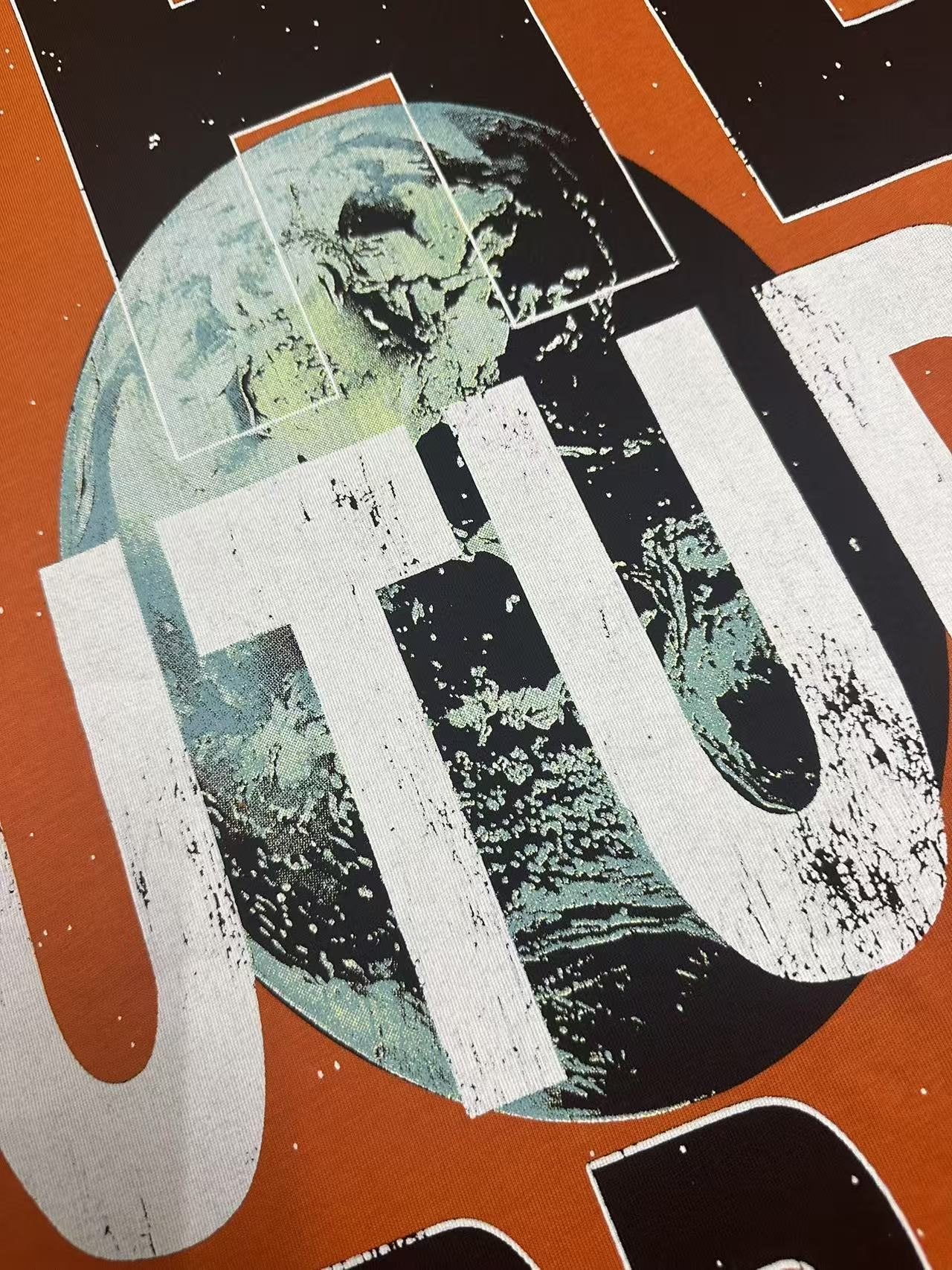 Godspeed Astronaut Flag Graphic T-Shirt - Orange — detail