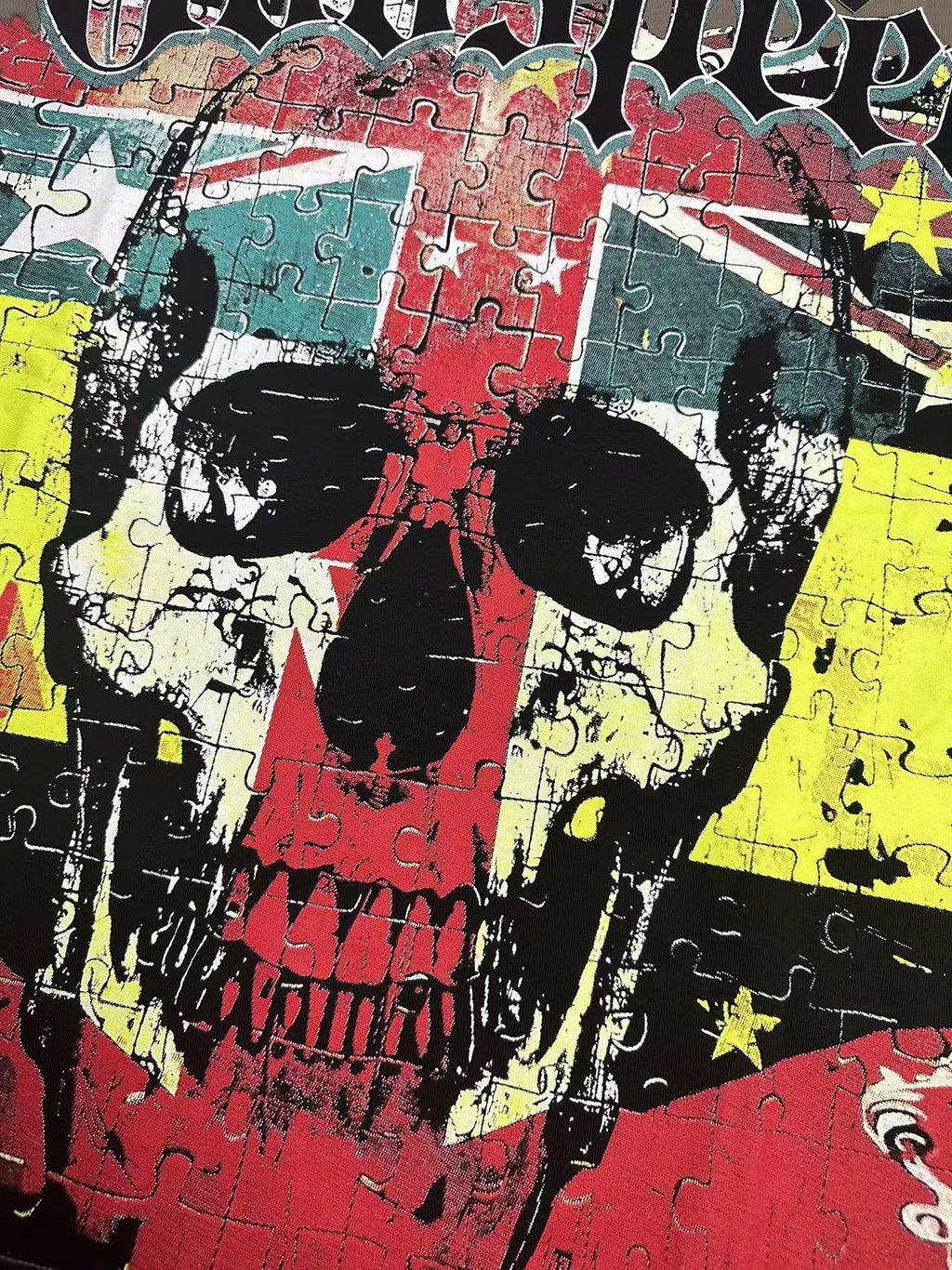 Godspeed Skull Puzzle Graphic Short-Sleeve T-Shirt — detail