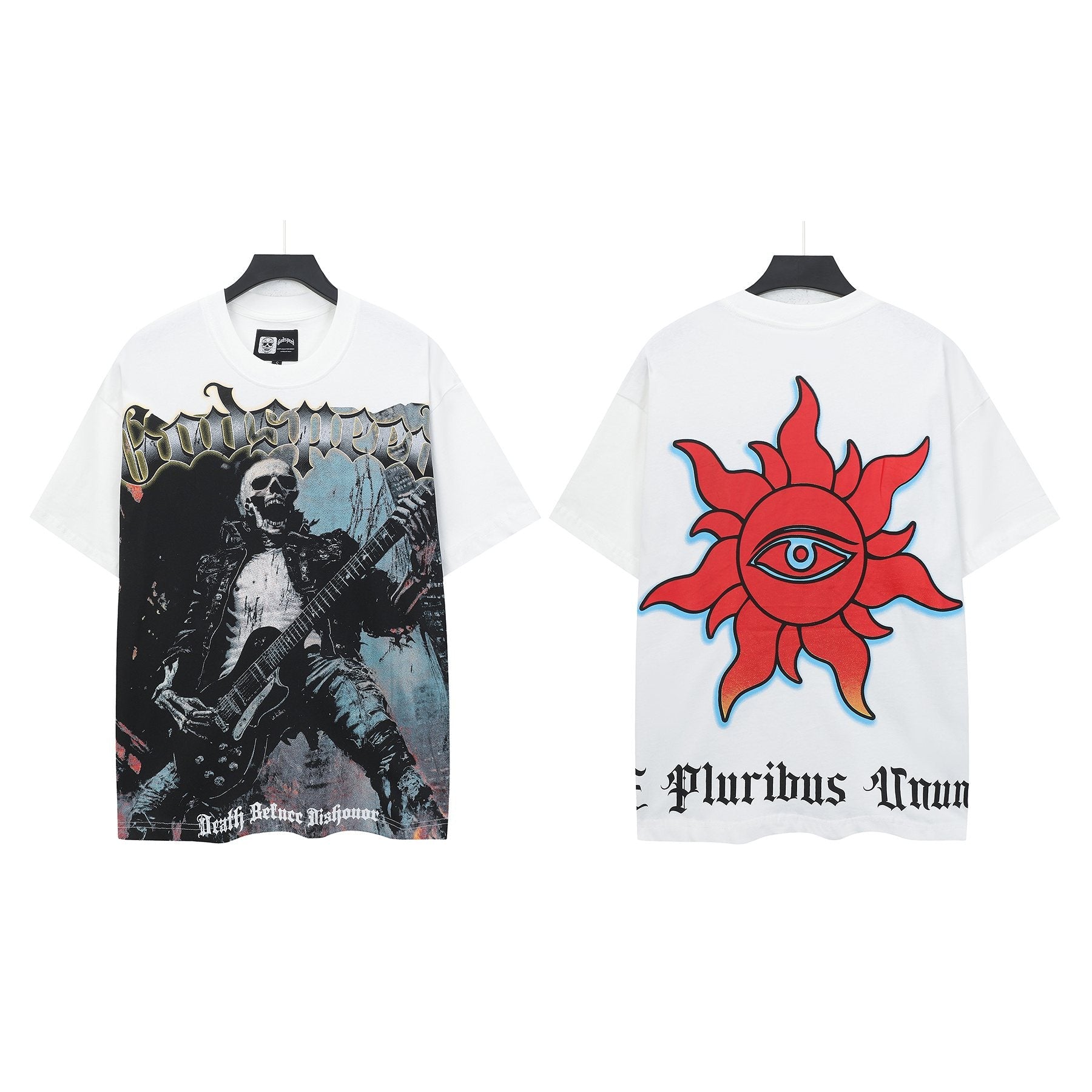 Godspeed Death Before Dishonor Skeleton Guitar Short-Sleeve T-Shirt — hero