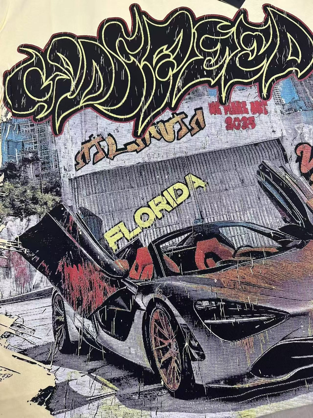 Godspeed Out of Many One Car Graphic T-Shirt — detail