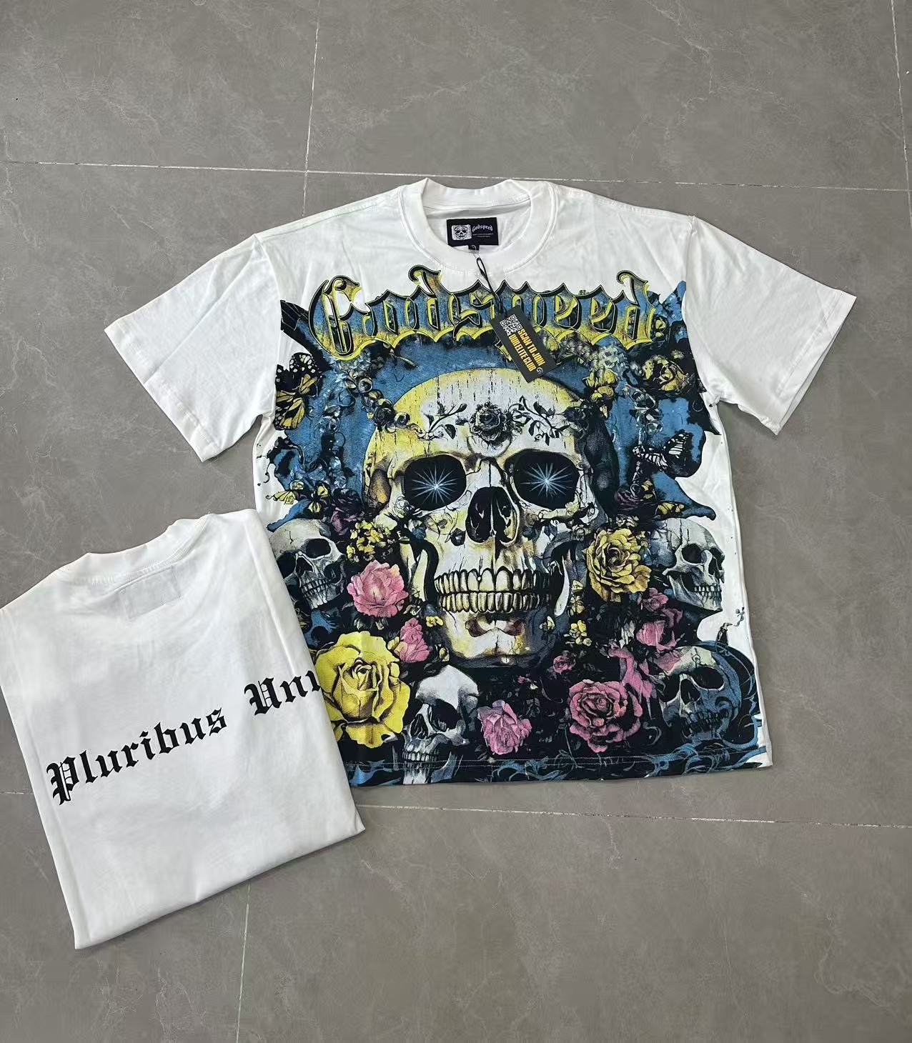 Godspeed Skull Rose Graphic T-Shirt — context