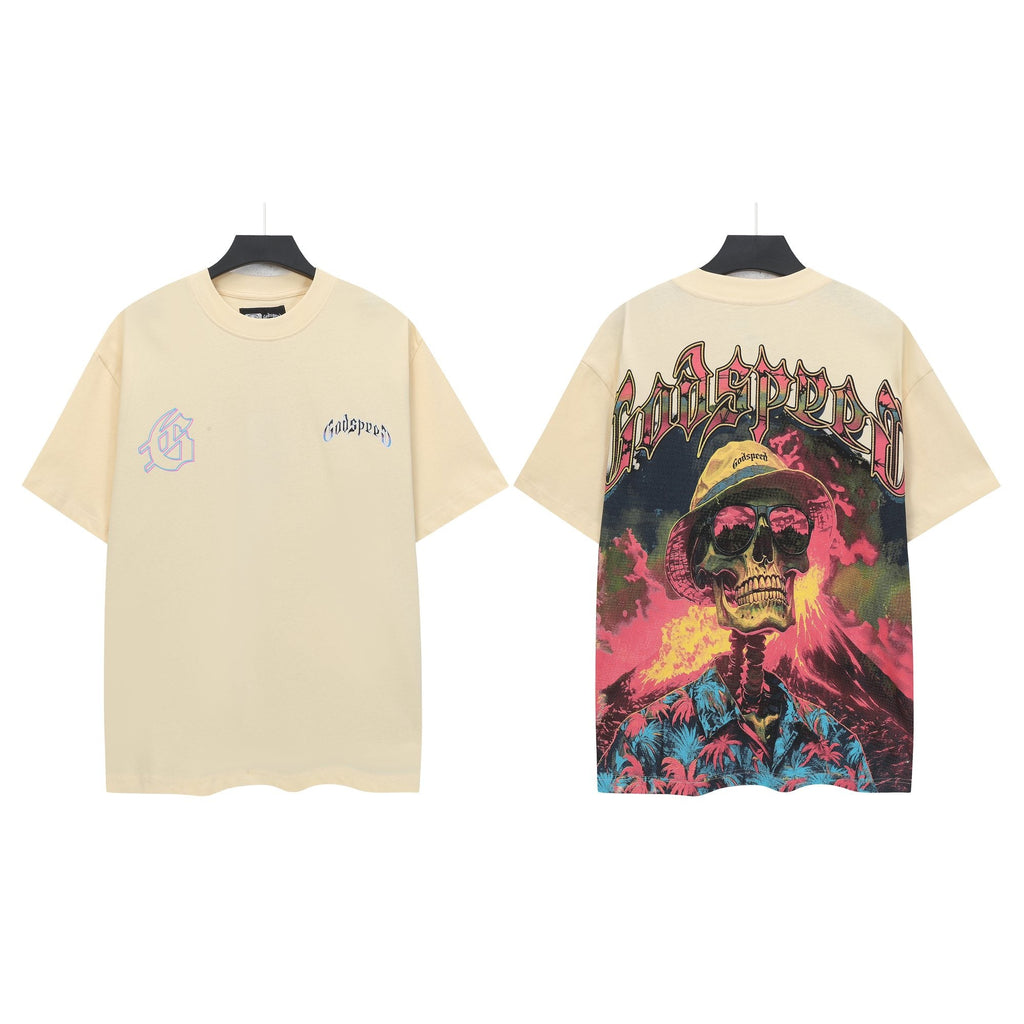 Godspeed Skull Volcano Graphic T-Shirt — hero