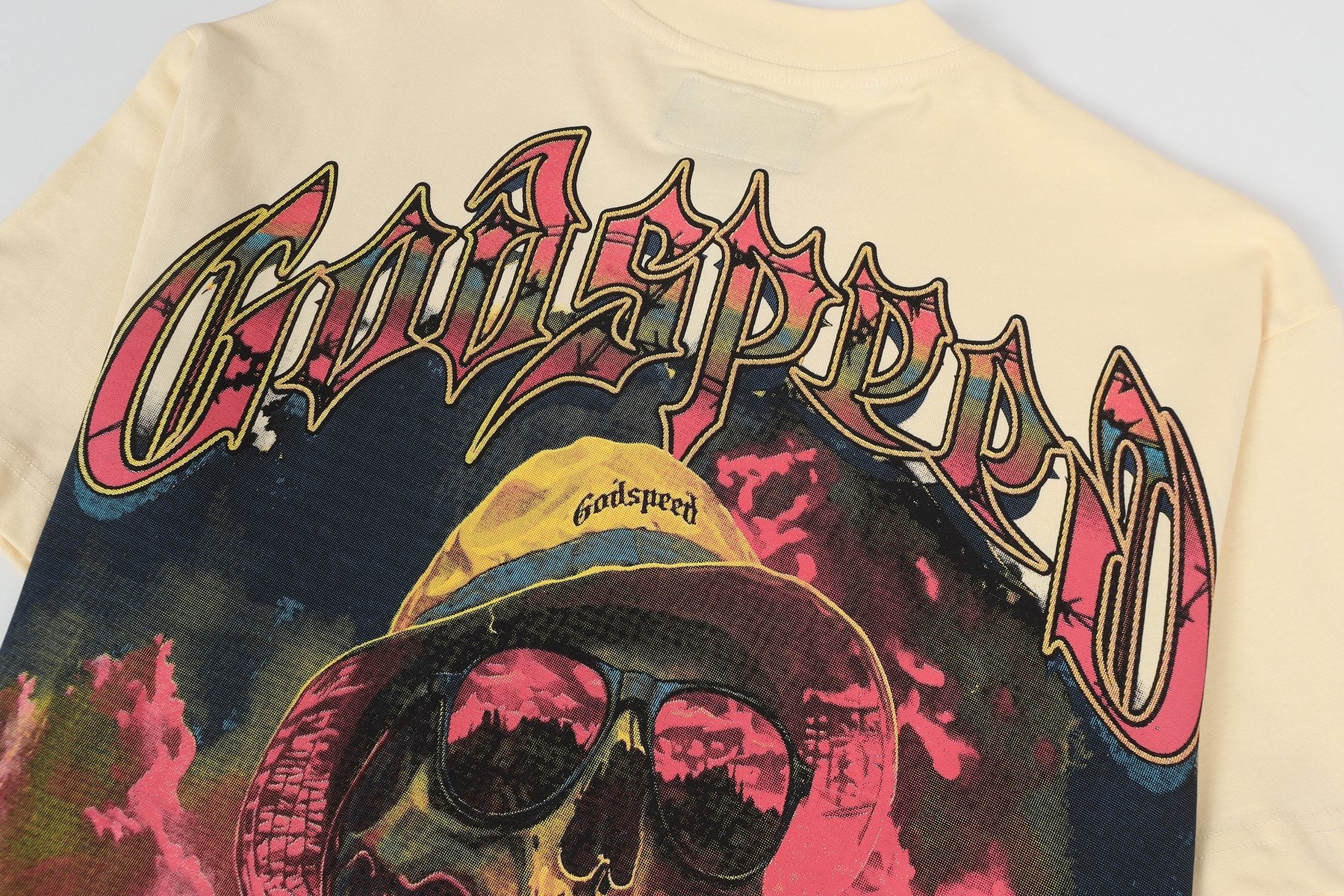 Godspeed Skull Volcano Graphic T-Shirt — detail
