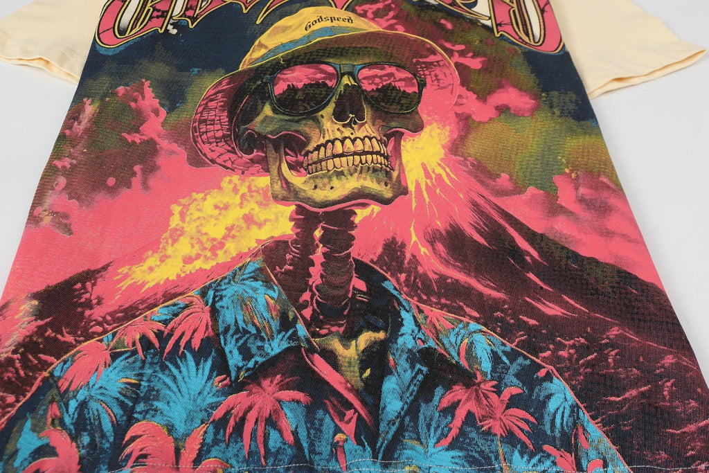 Godspeed Skull Volcano Graphic T-Shirt — detail