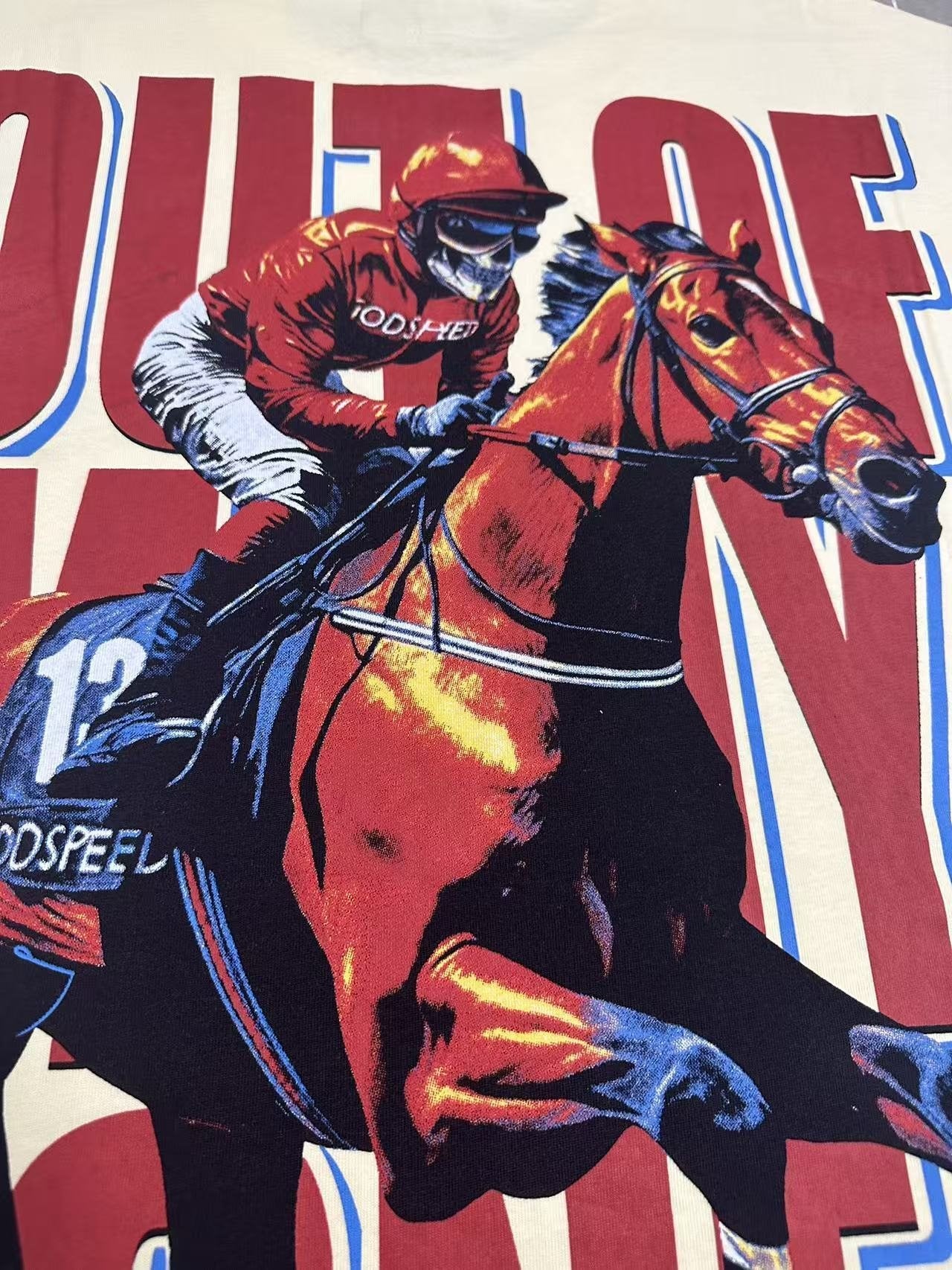Godspeed Horse Racing Graphic T-Shirt — detail
