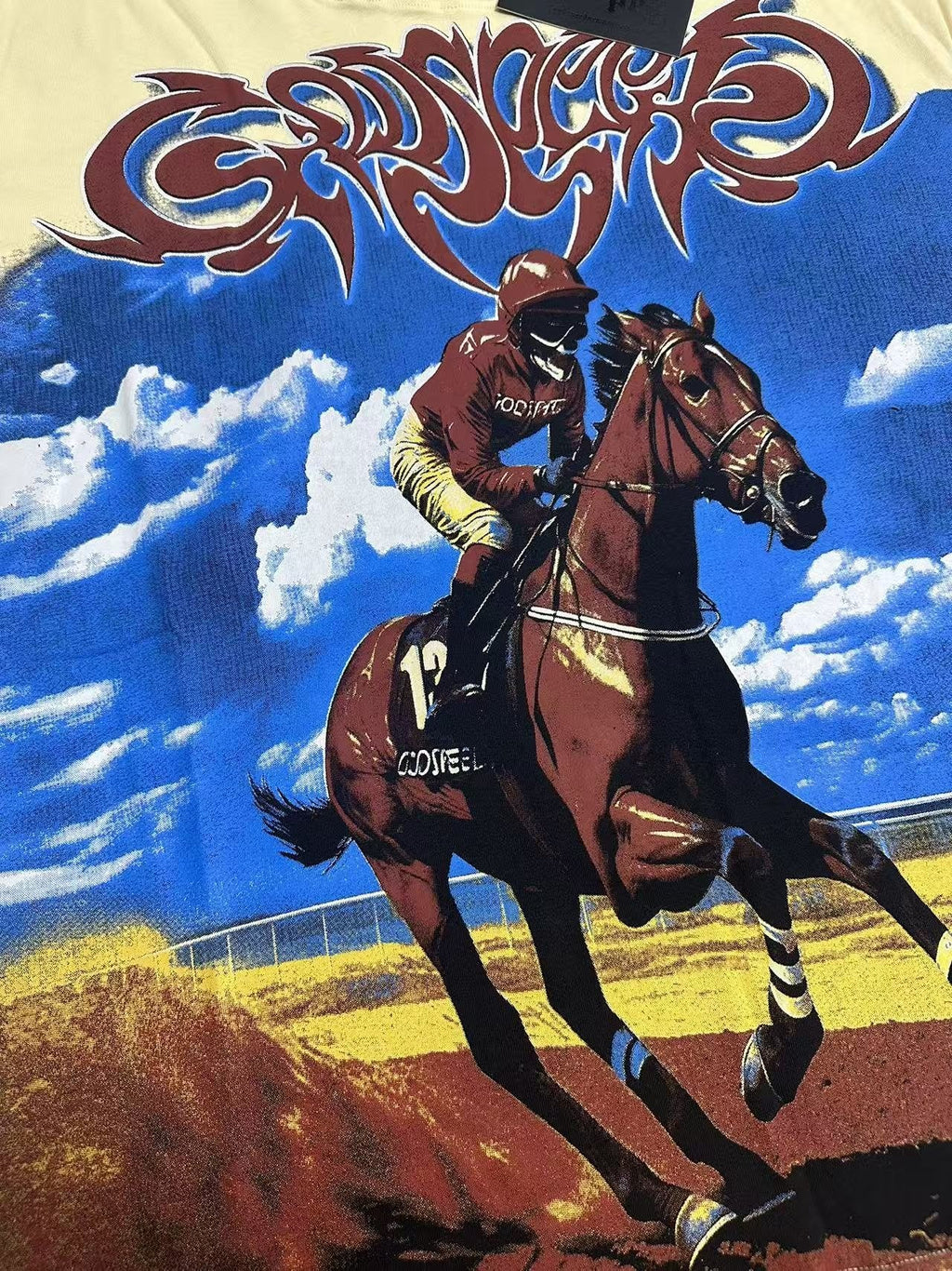 Godspeed Horse Racing Graphic T-Shirt — detail