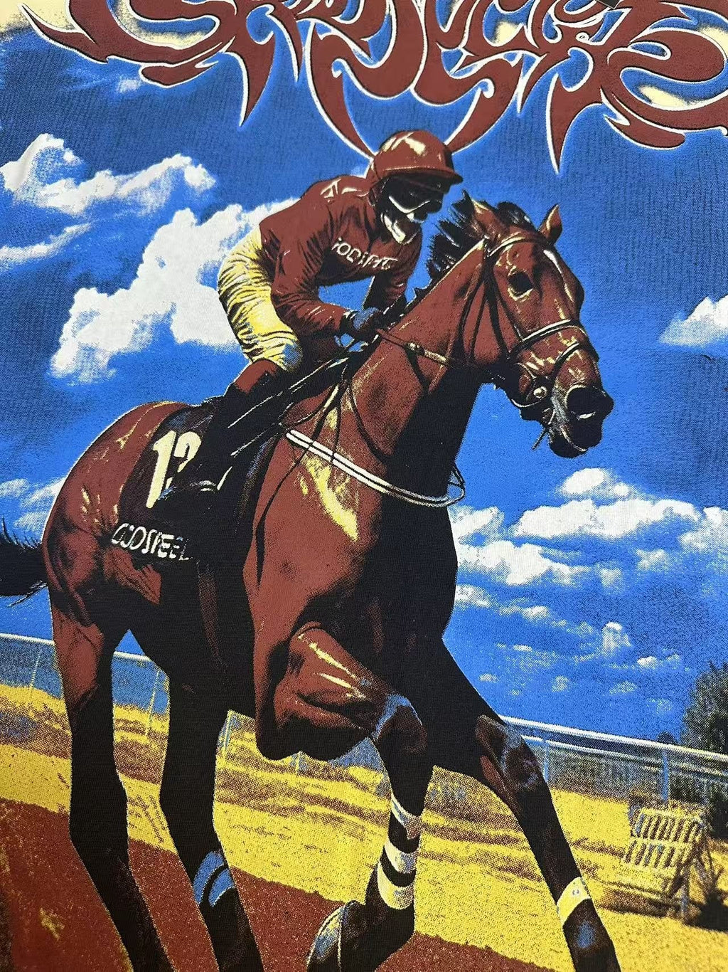 Godspeed Horse Racing Graphic T-Shirt — detail