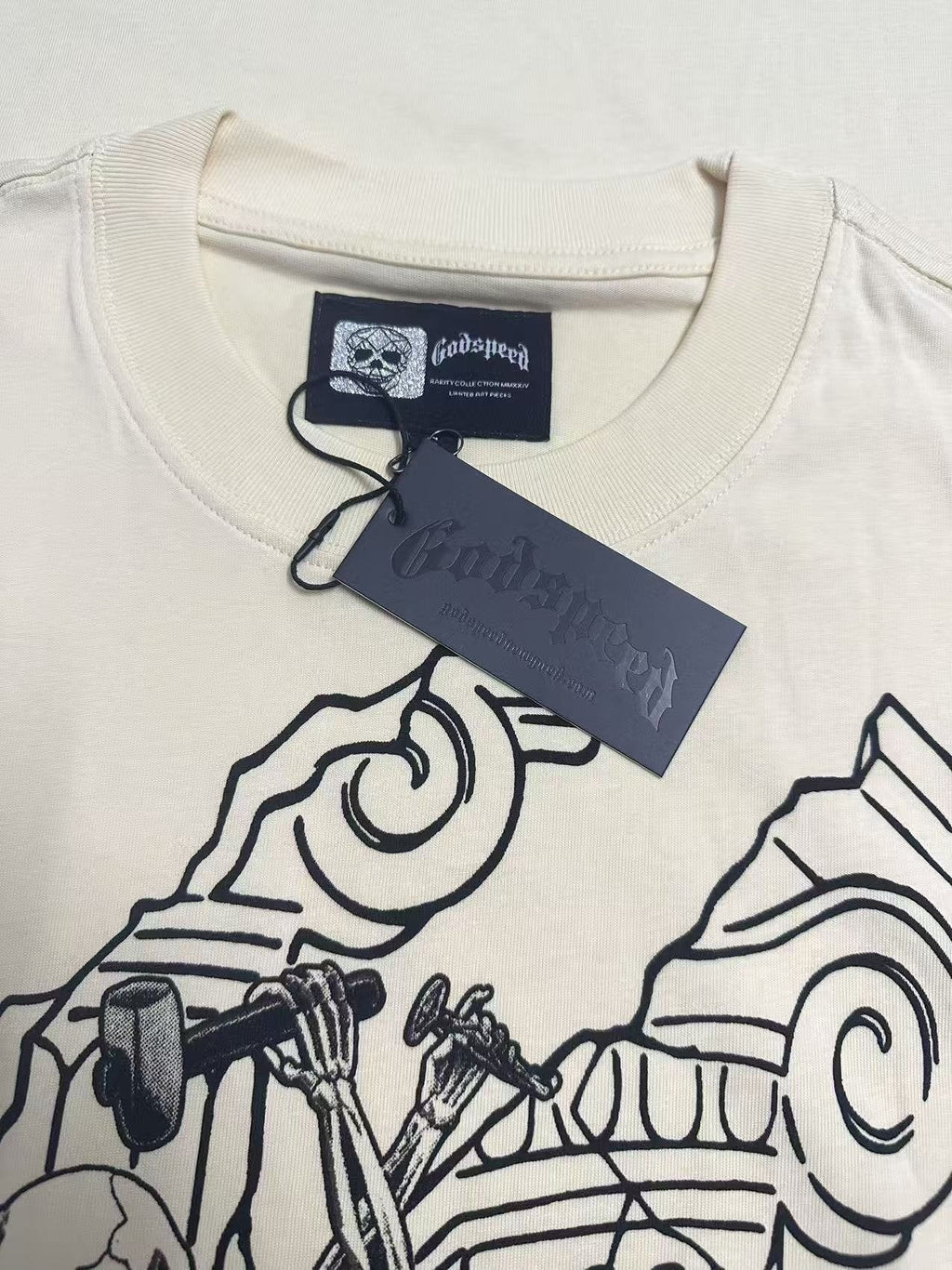 Godspeed Line-Art Graphic T-Shirt — neck_label