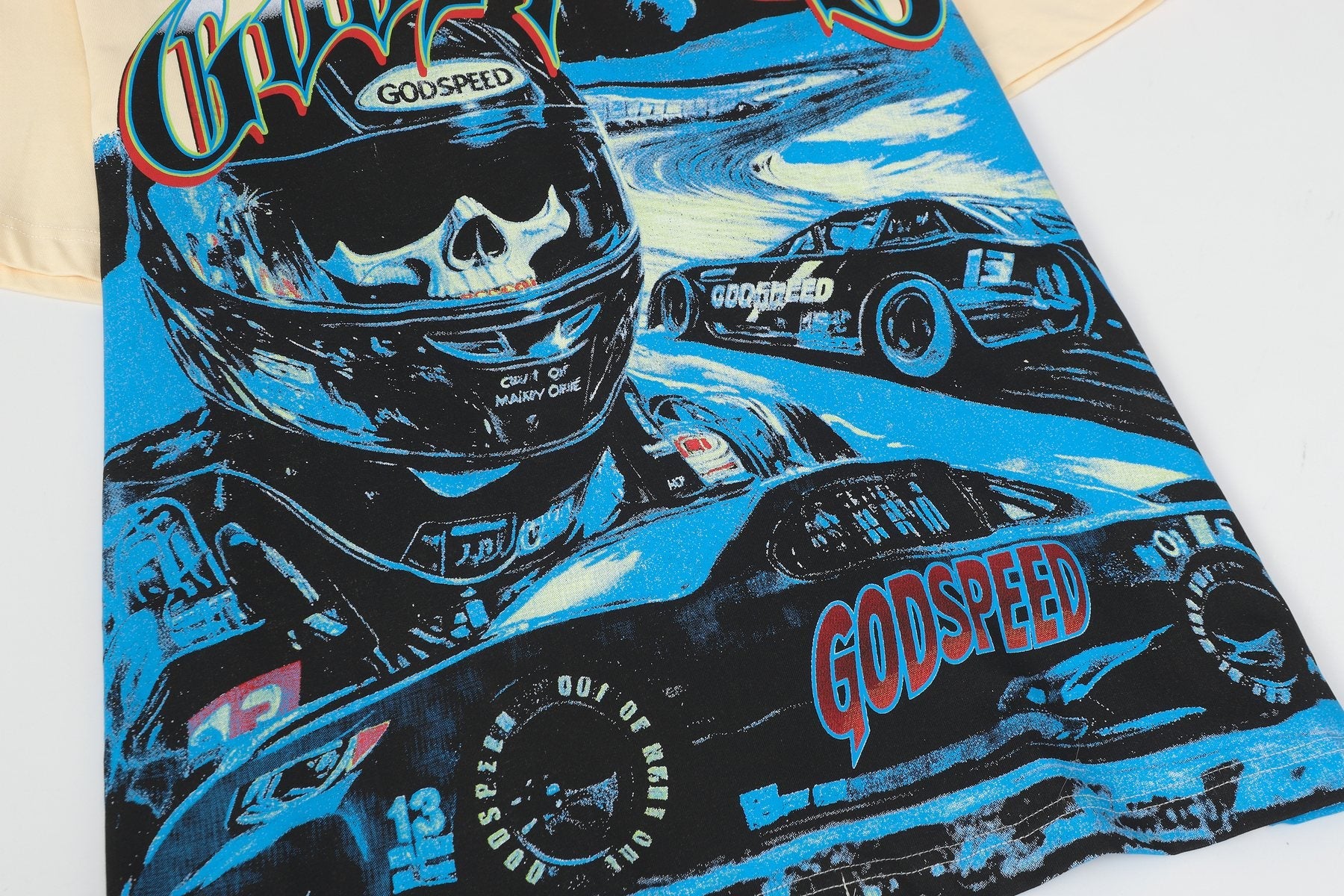 Godspeed Cream Racing Graphic T-Shirt — detail