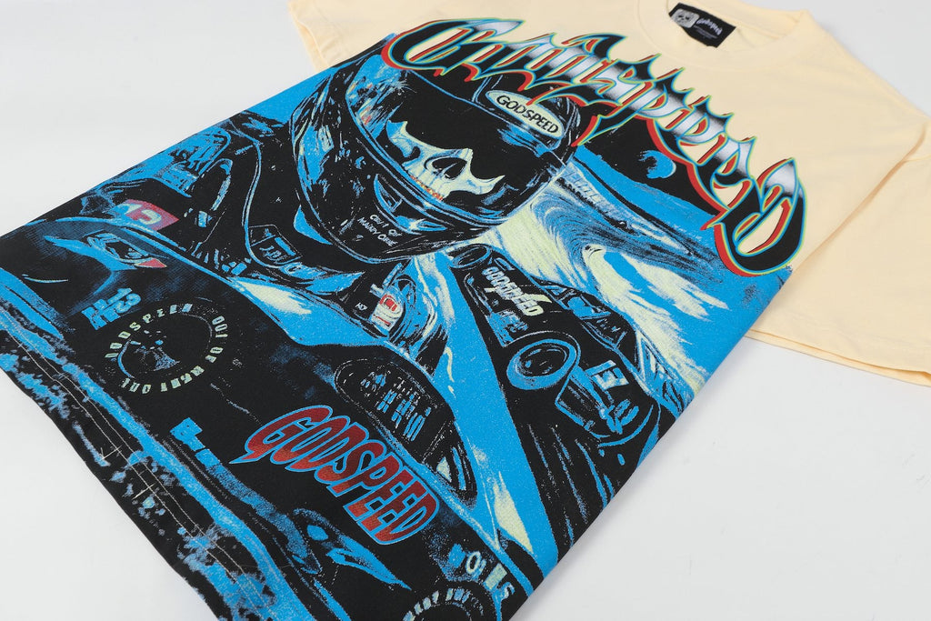 Godspeed Cream Racing Graphic T-Shirt — detail