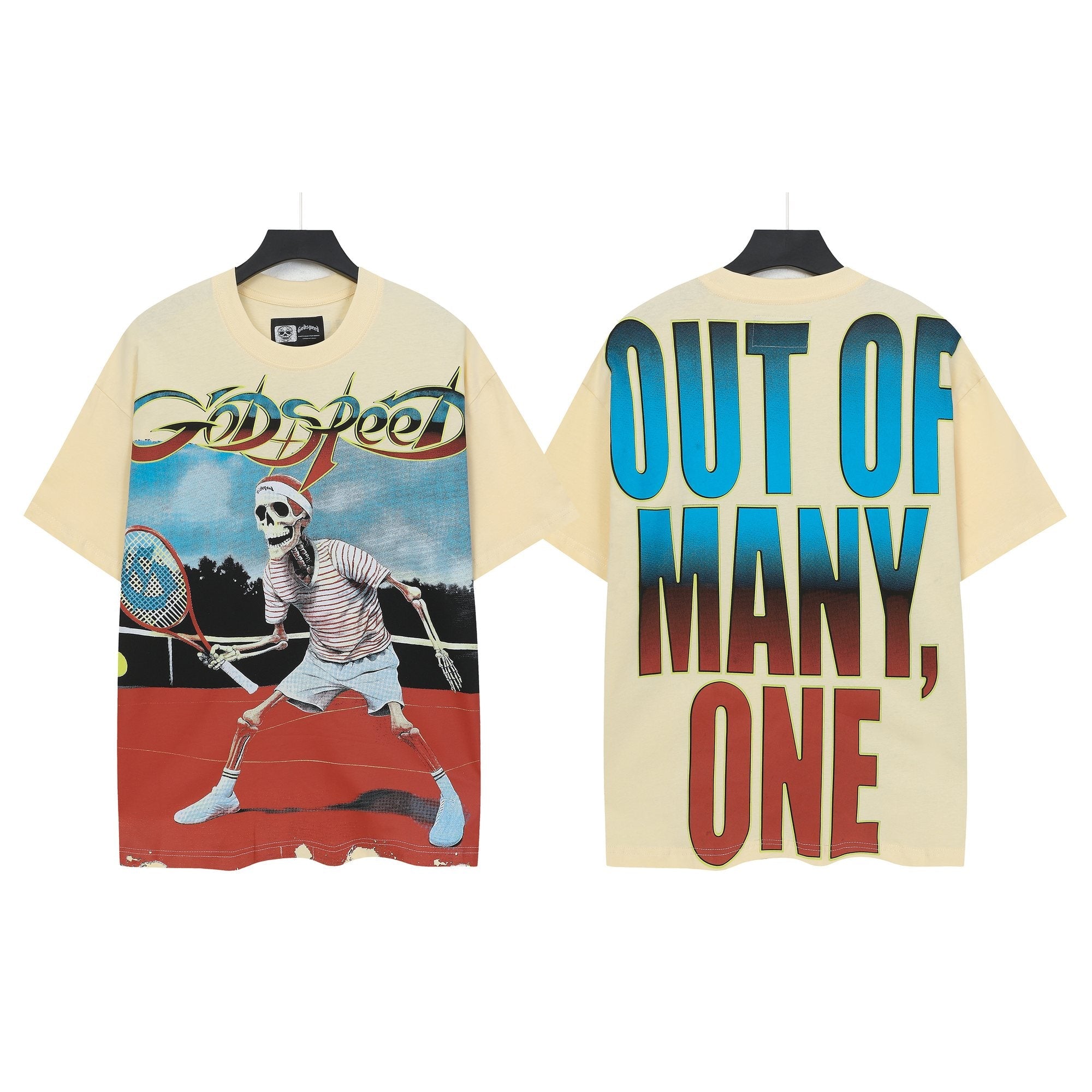 Godspeed Tennis Skeleton Graphic T-Shirt — hero