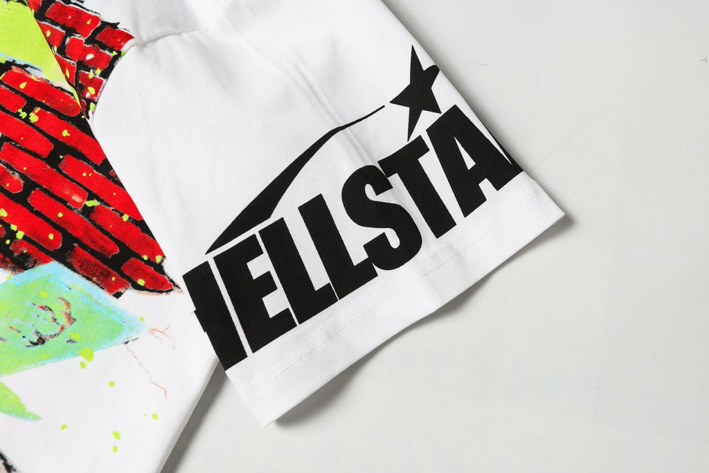 Hellstar Brick Wall Open 24/7 Graphic T-Shirt — detail