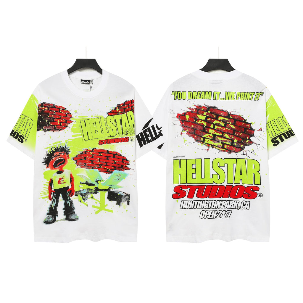 Hellstar Brick Wall Open 24/7 Graphic T-Shirt — hero
