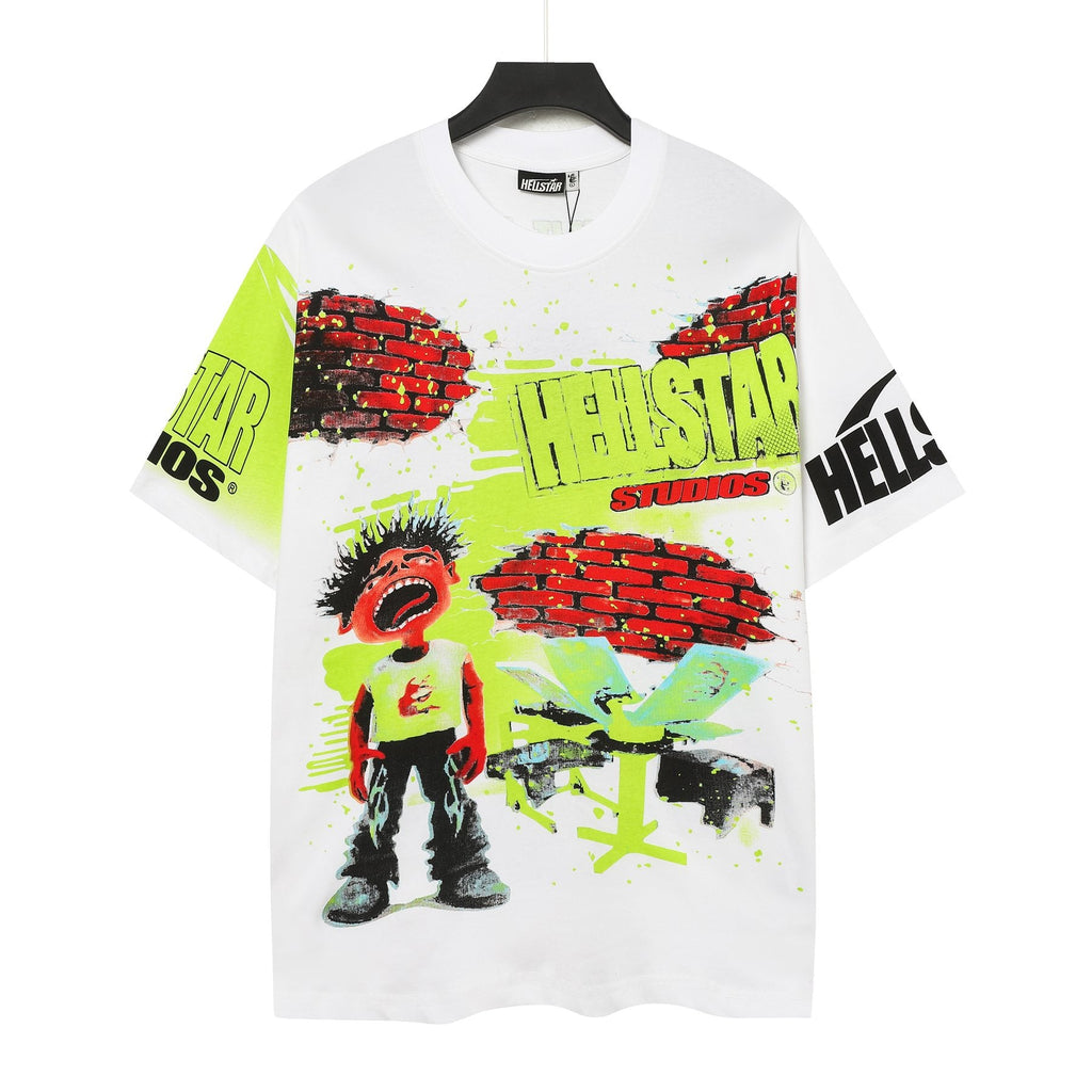 Hellstar Brick Wall Open 24/7 Graphic T-Shirt — front