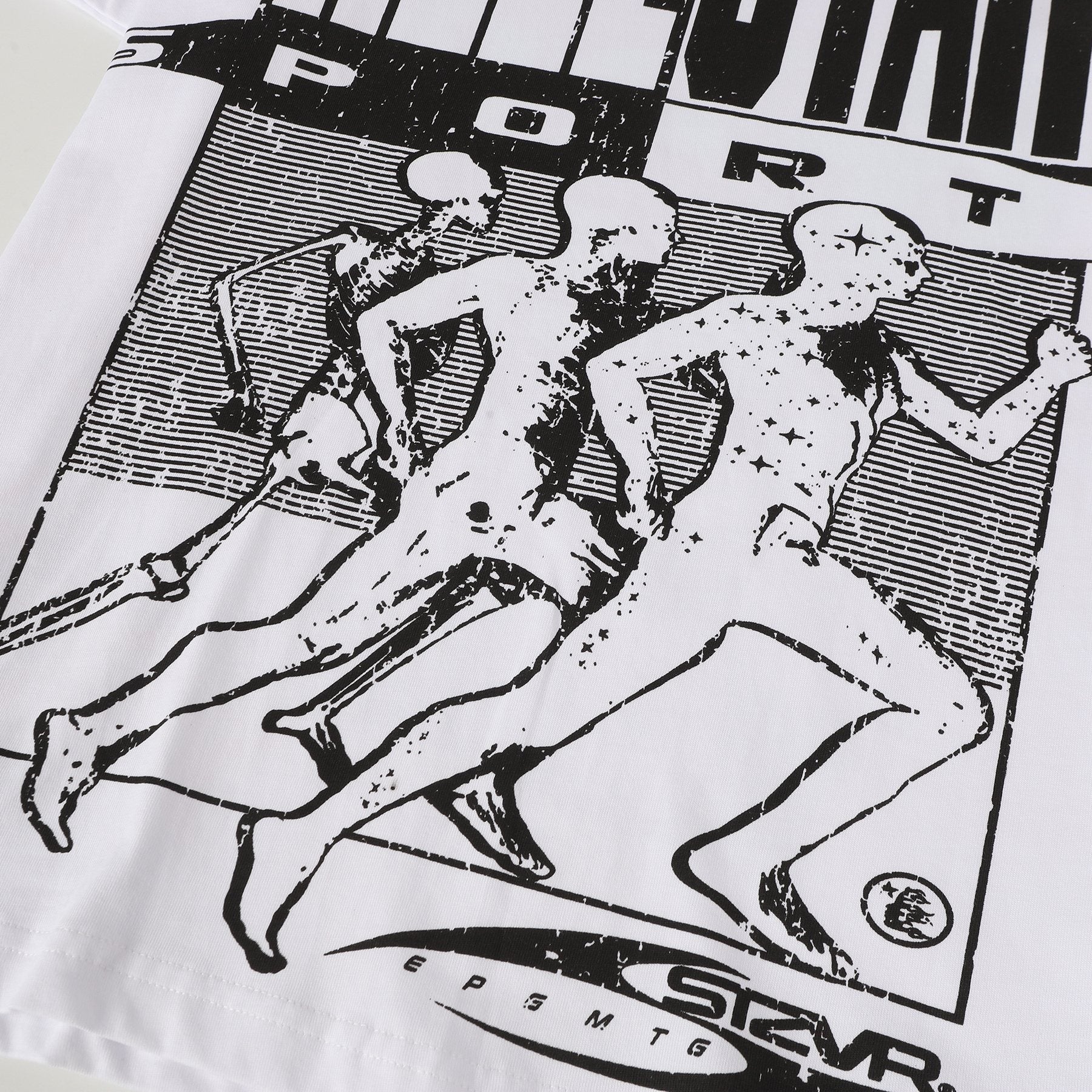Hellstar Sports-Inspired Front & Back Graphic T-Shirt — detail