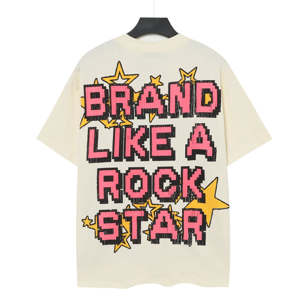 Hellstar Brand Like a Rock Star Skull Graphic T-Shirt — back