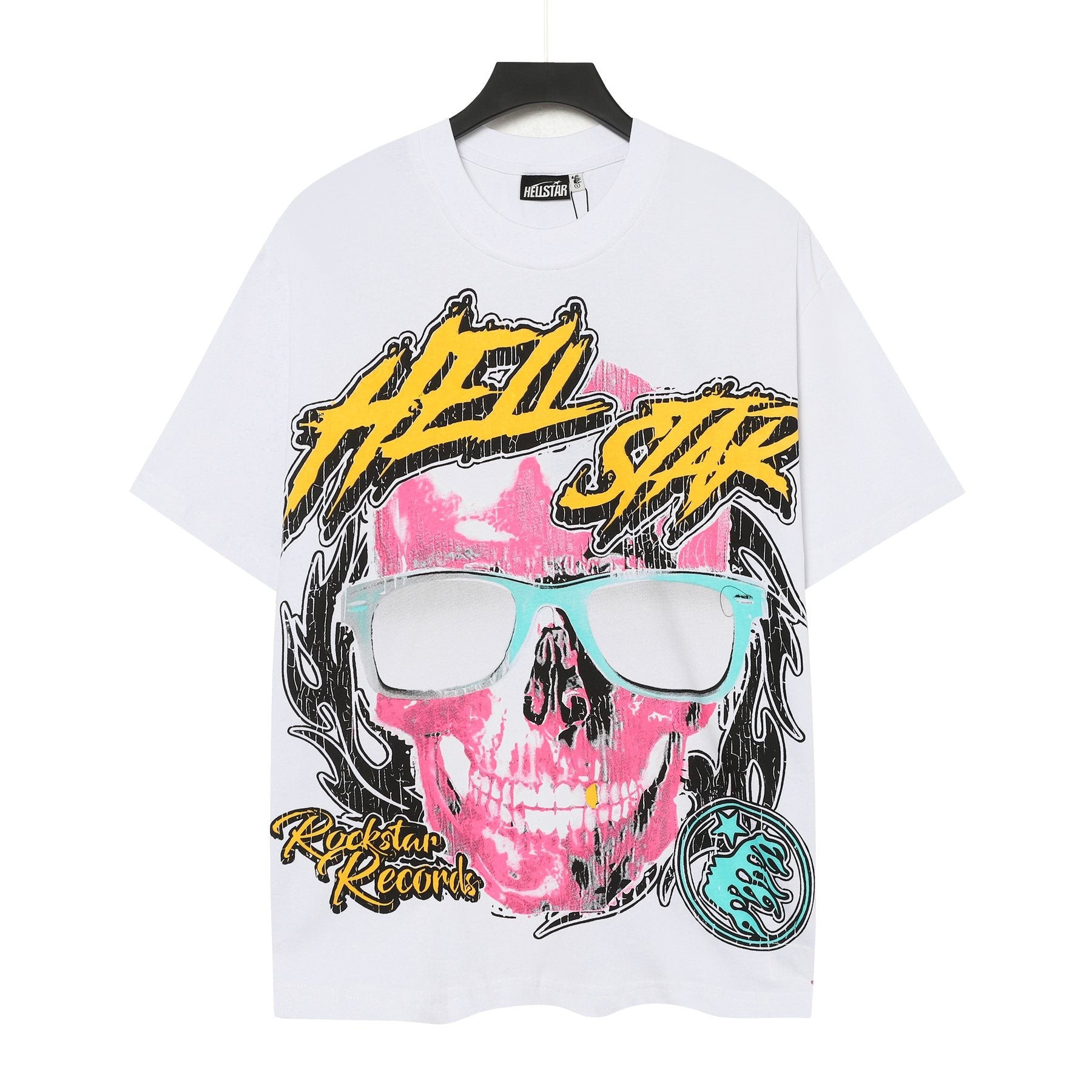 Hellstar Brand Like a Rock Star Skull Graphic T-Shirt — front
