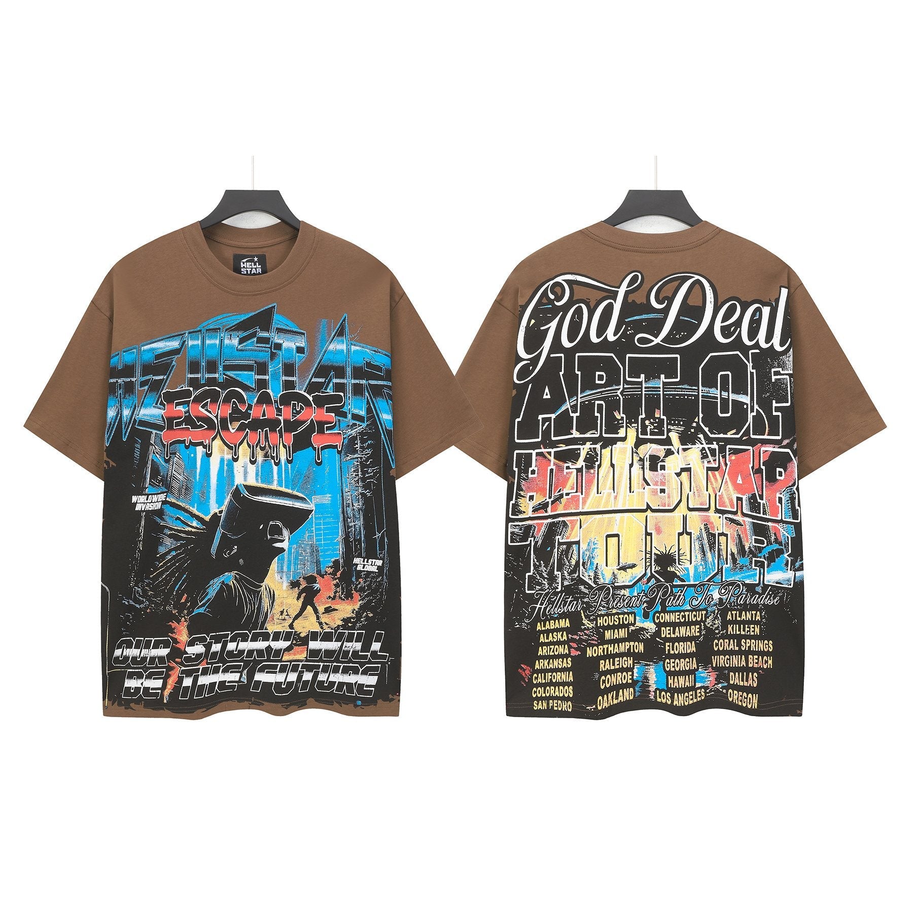 Hellstar Path to Paradise Brown Graphic T-Shirt — hero