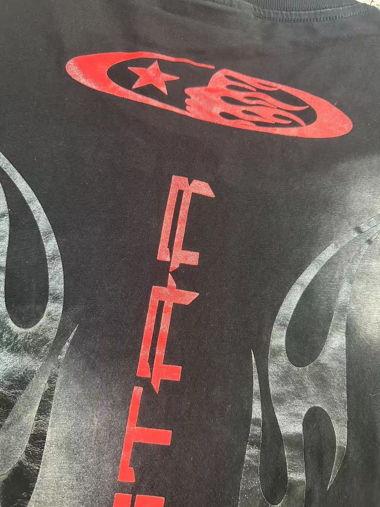 Hellstar Red and Gray Graphic T-Shirt — detail