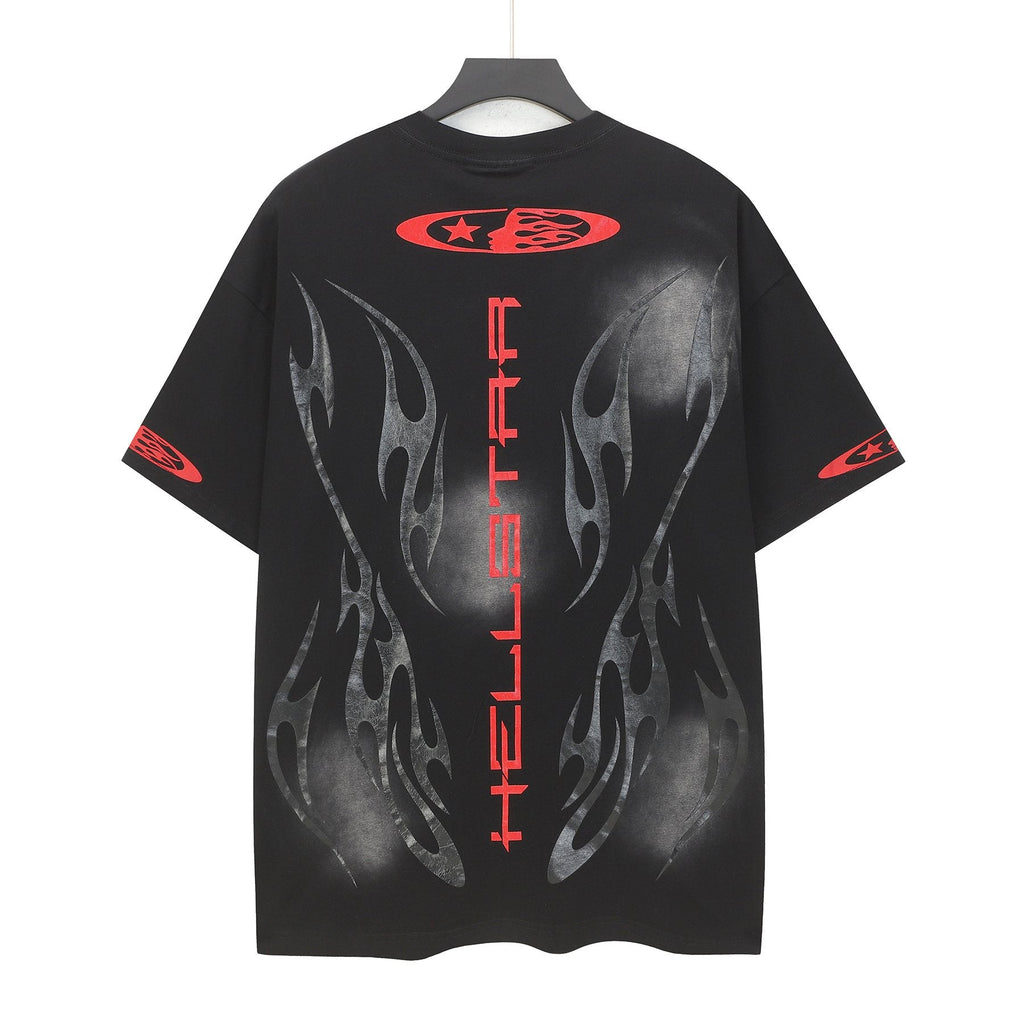 Hellstar Red and Gray Graphic T-Shirt — back