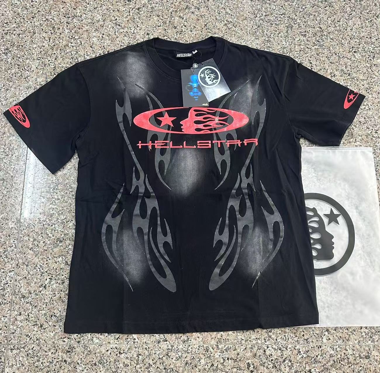 Hellstar Red and Gray Graphic T-Shirt — context