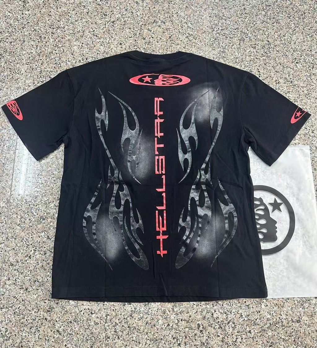 Hellstar Red and Gray Graphic T-Shirt — context