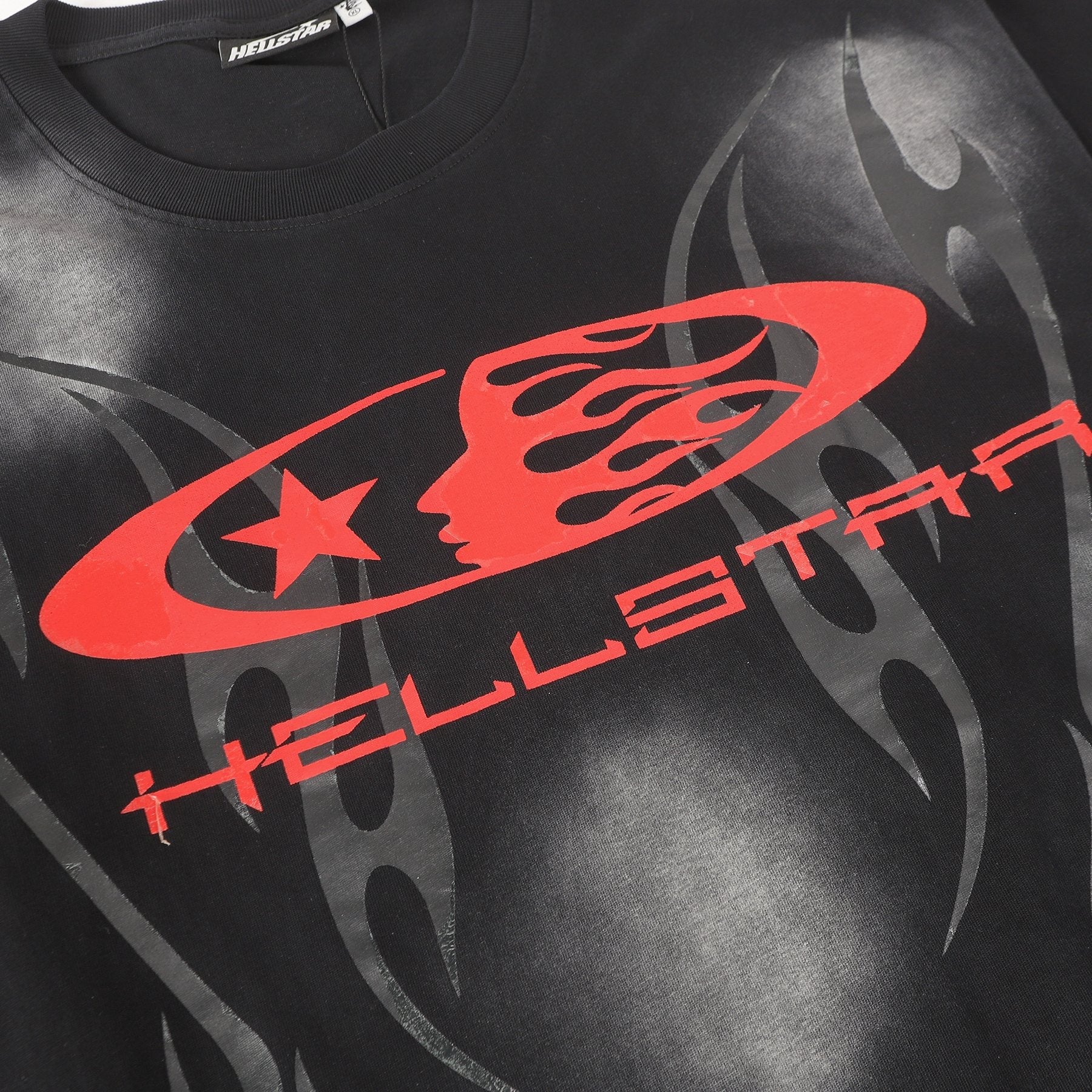 Hellstar Red and Gray Graphic T-Shirt — detail