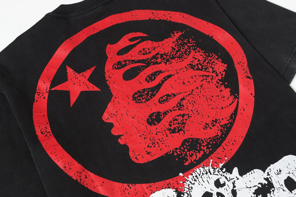 Hellstar Distressed Skull Graphic T-Shirt — detail