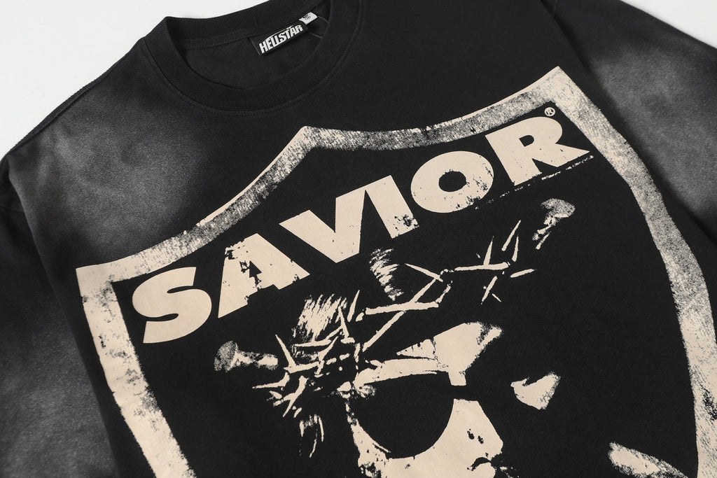 Hellstar Savior Bigger Than Satan Graphic T-Shirt — detail