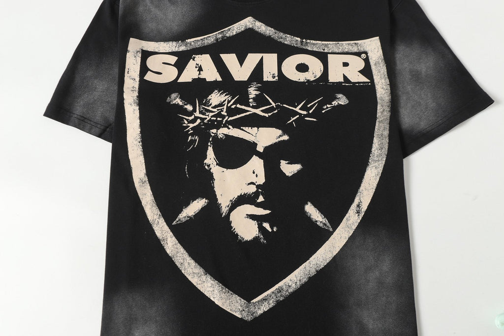 Hellstar Savior Bigger Than Satan Graphic T-Shirt — detail