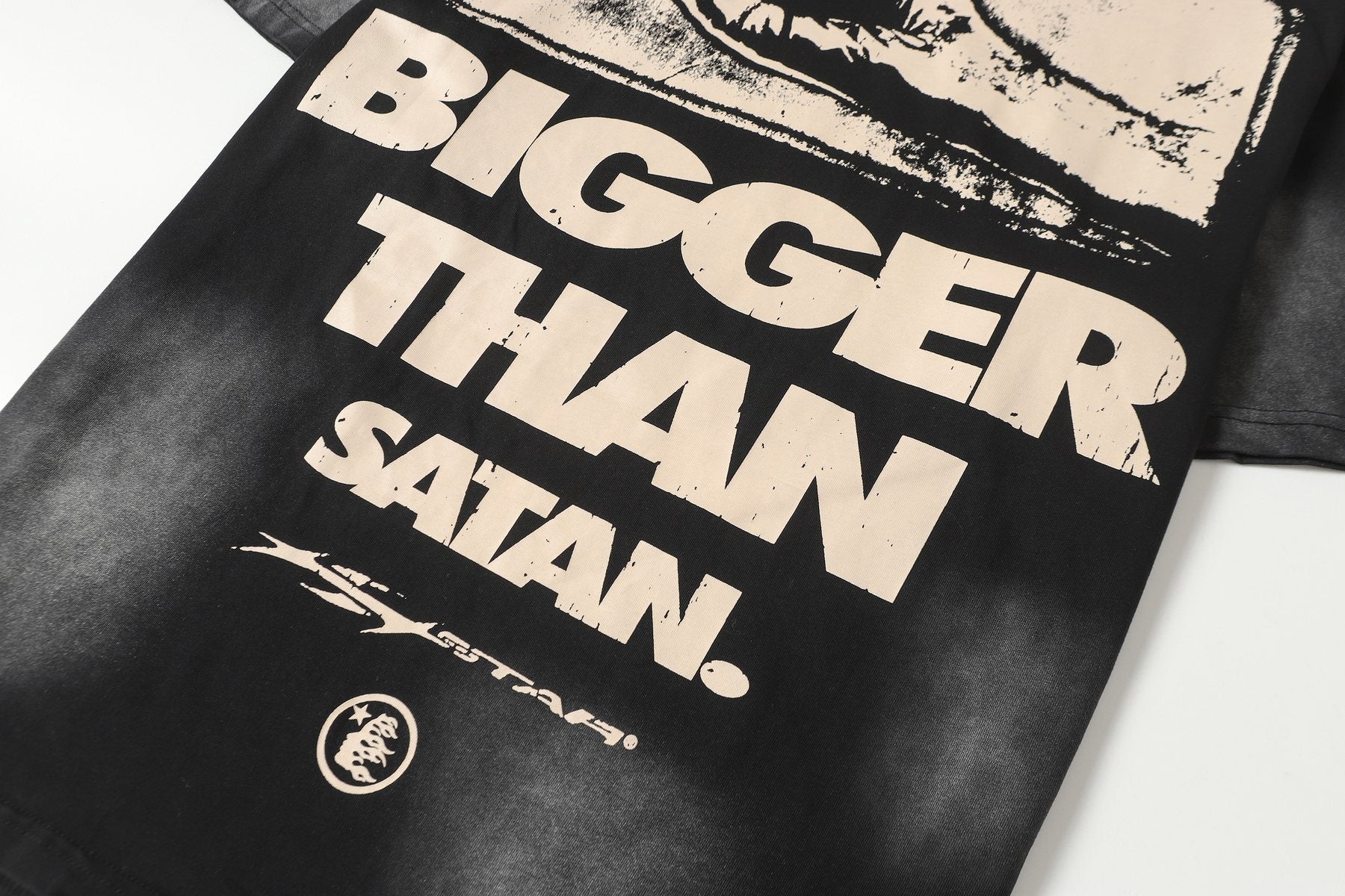 Hellstar Savior Bigger Than Satan Graphic T-Shirt — detail