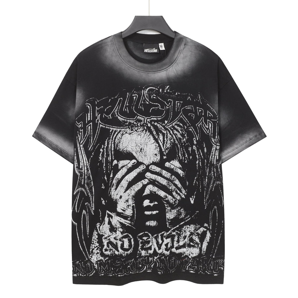 Hellstar No Evil Distressed Graphic T-Shirt — front