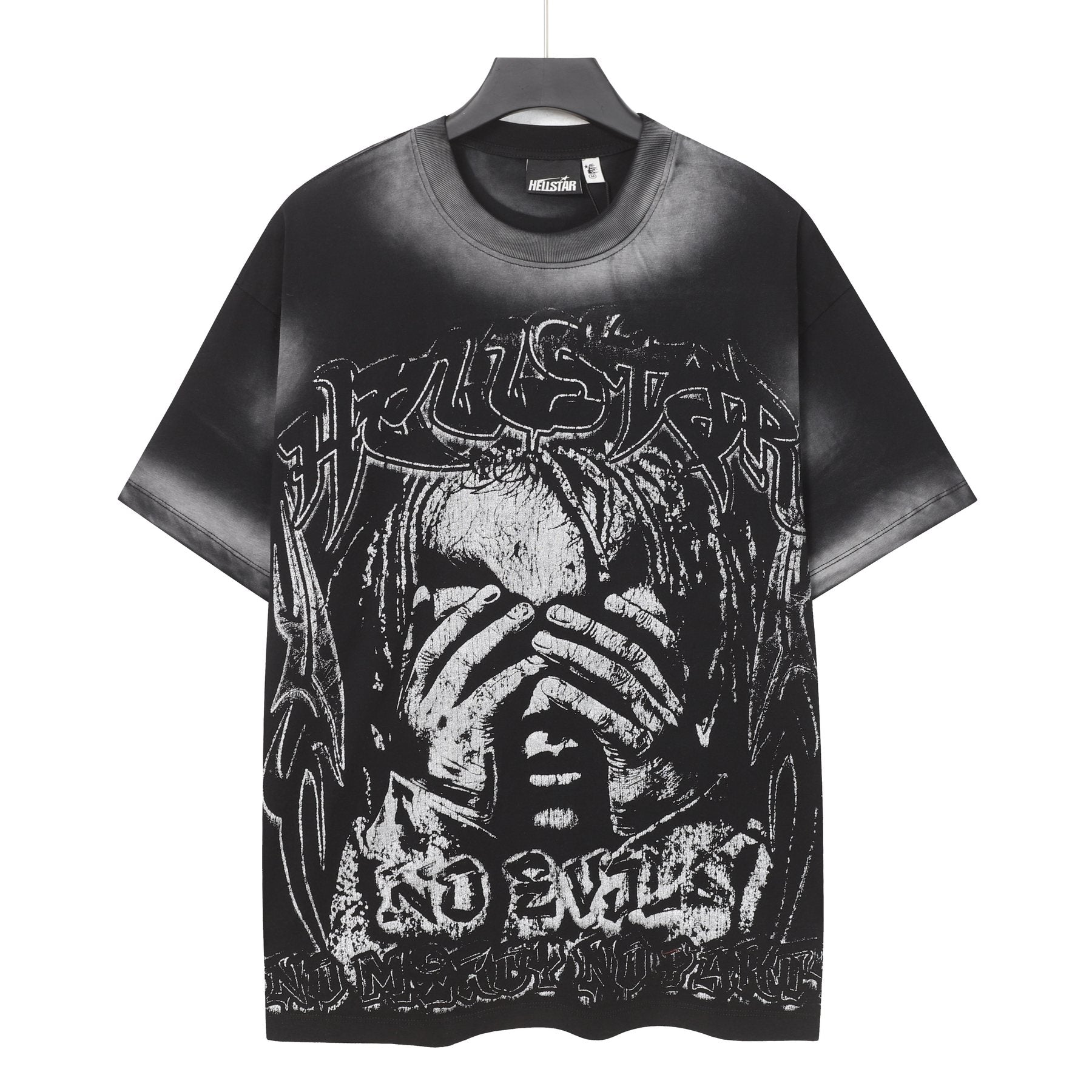 Hellstar No Evil Distressed Graphic T-Shirt — front