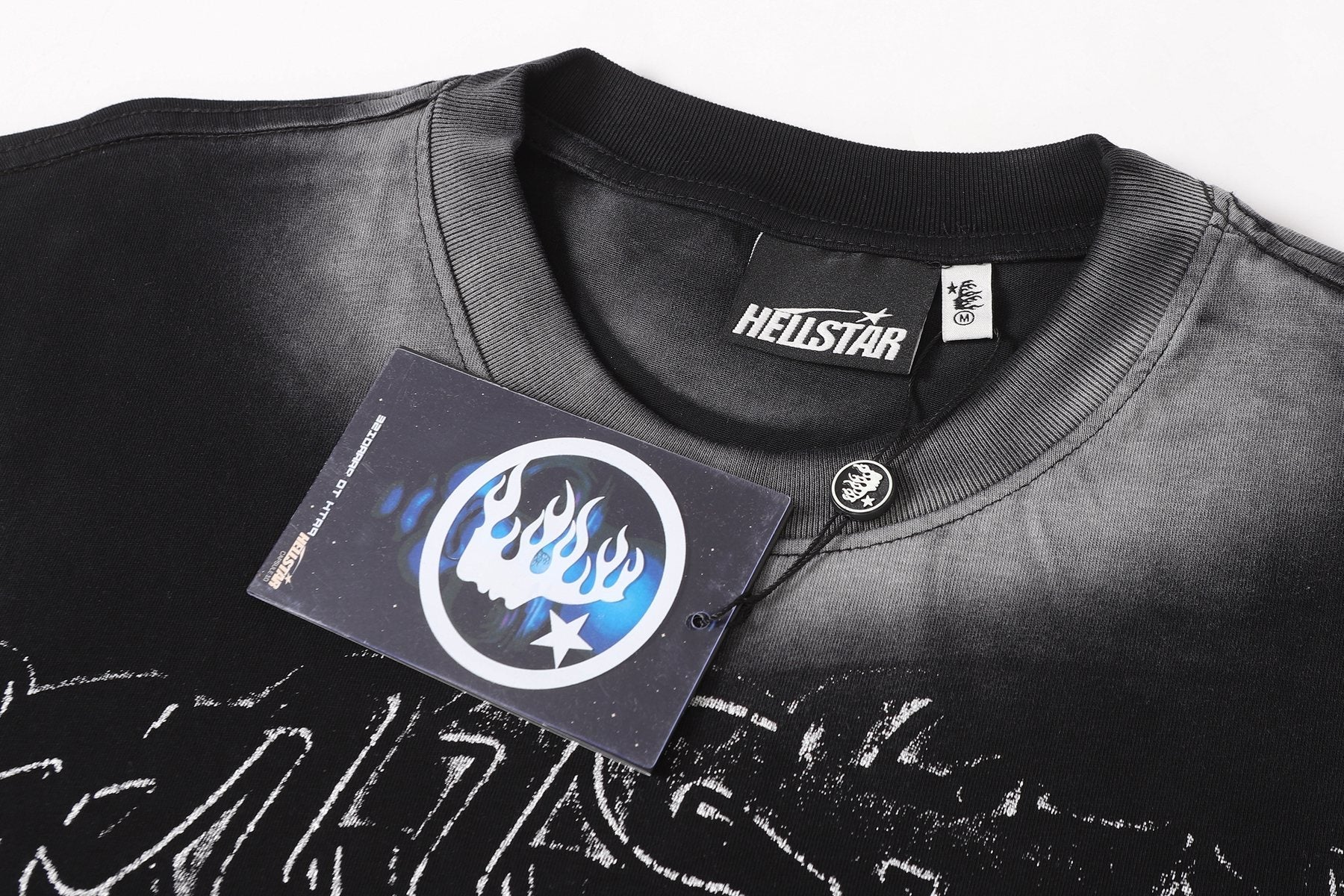 Hellstar No Evil Distressed Graphic T-Shirt — hang_tag