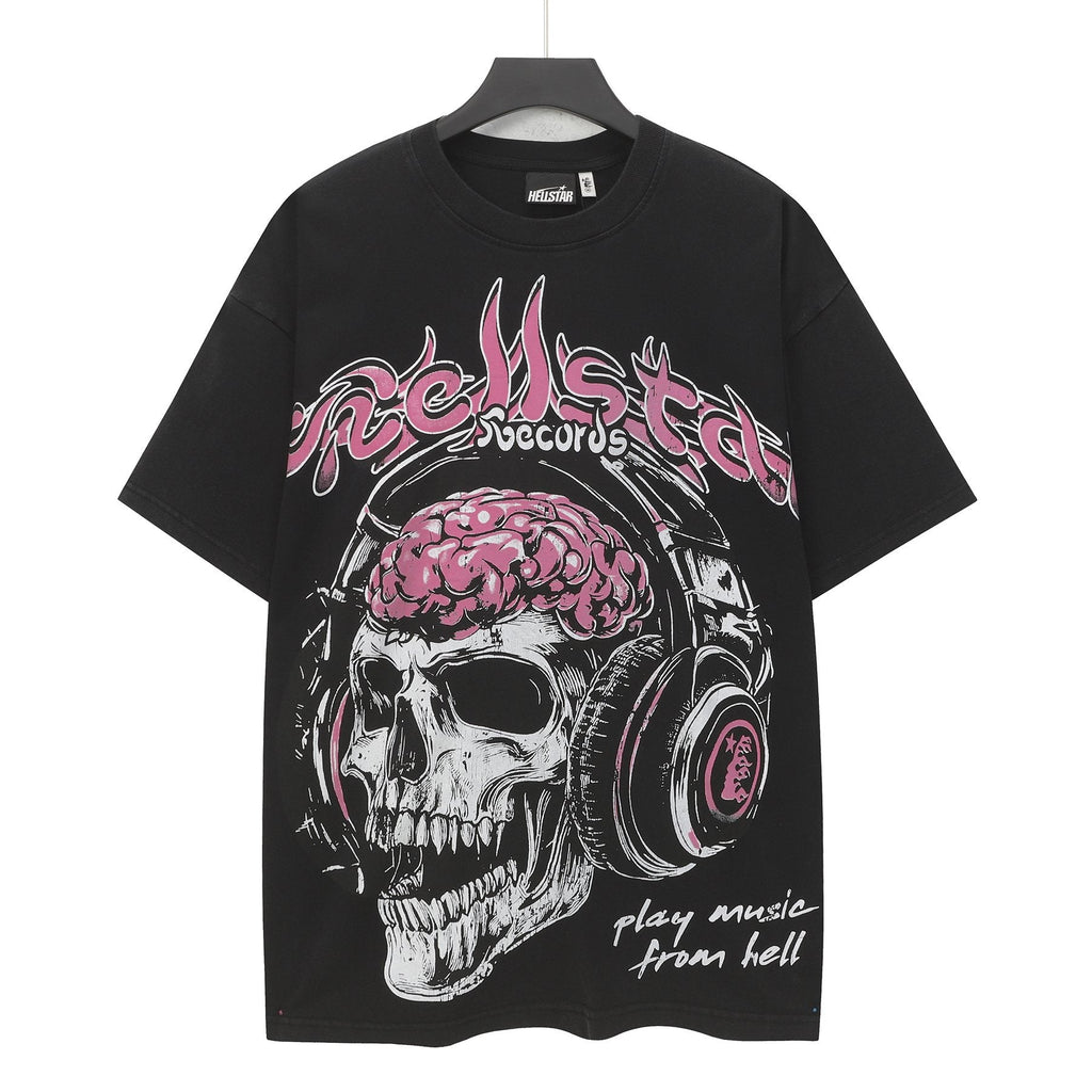 Hellstar Skull & Headphones Graphic T-Shirt — hero