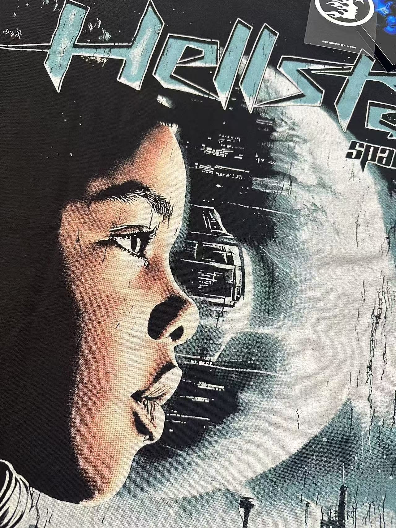 Hellstar Black Graphic Short-Sleeve T-Shirt — detail